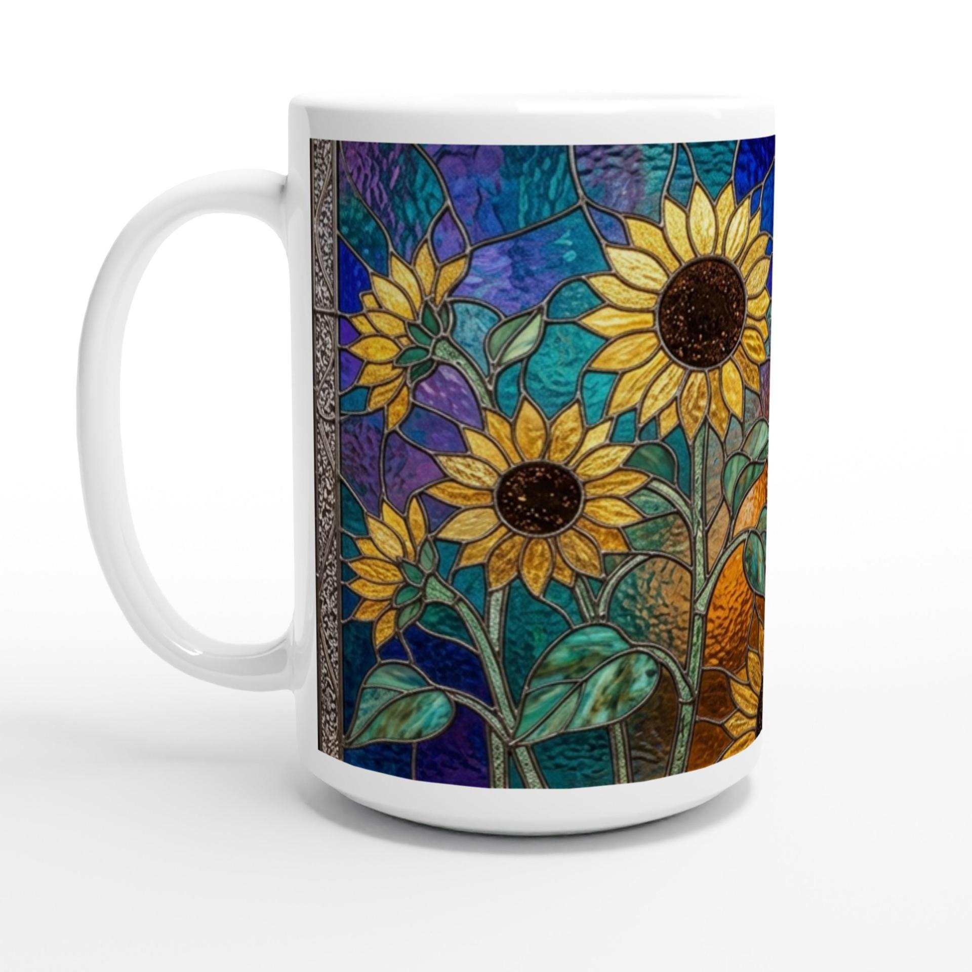 Set of Big Mugs, Floral Cup Set, Large 15 oz Matching Cups