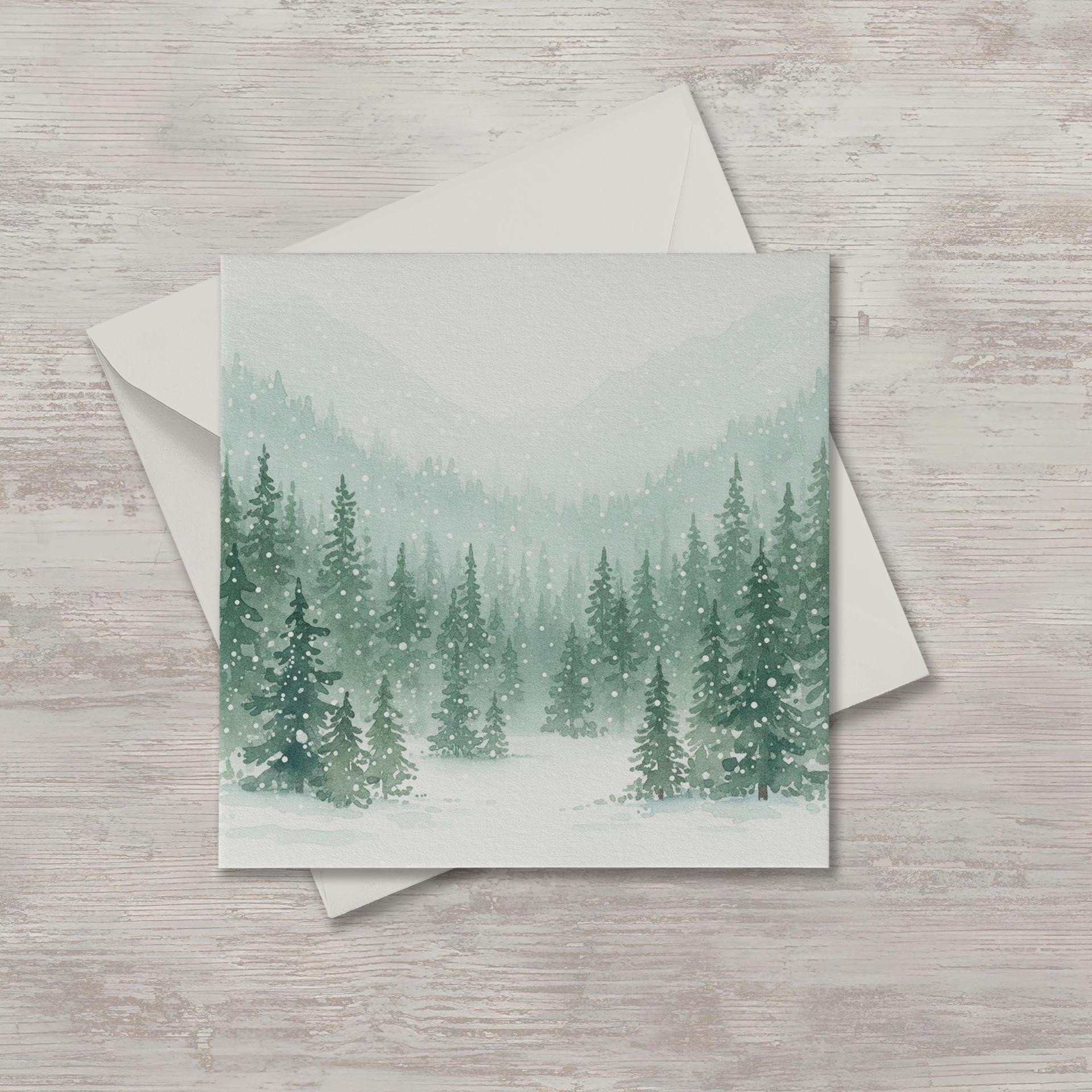 Holiday Greeting Cards, 3 Pack, Christmas Trees, Bulk Set of Gift Cards