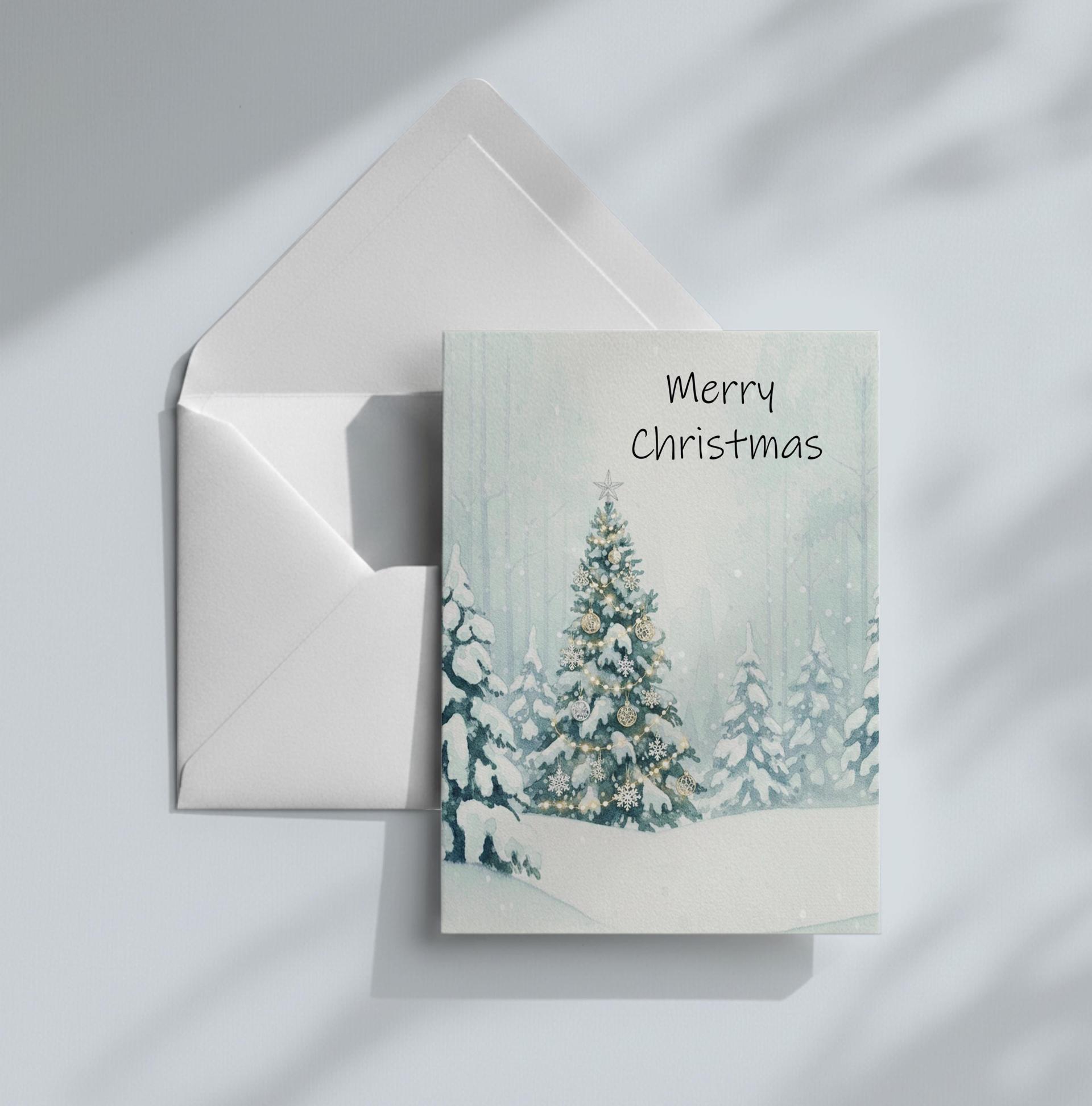 Holiday Greeting Cards, 3 Pack, Christmas Trees, Bulk Set of Gift Cards