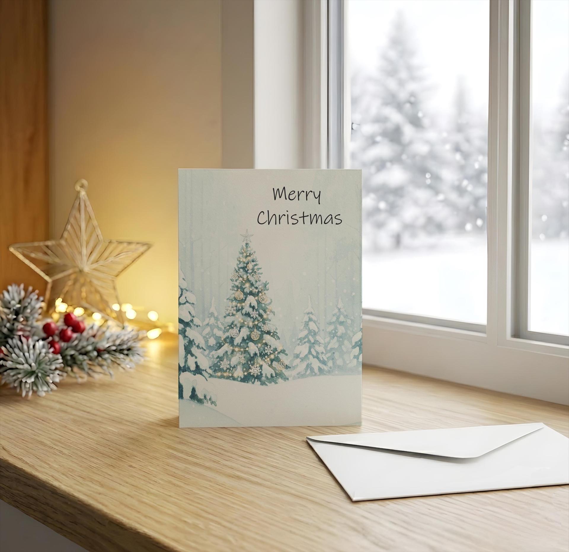 Holiday Greeting Cards, 3 Pack, Christmas Trees, Bulk Set of Gift Cards