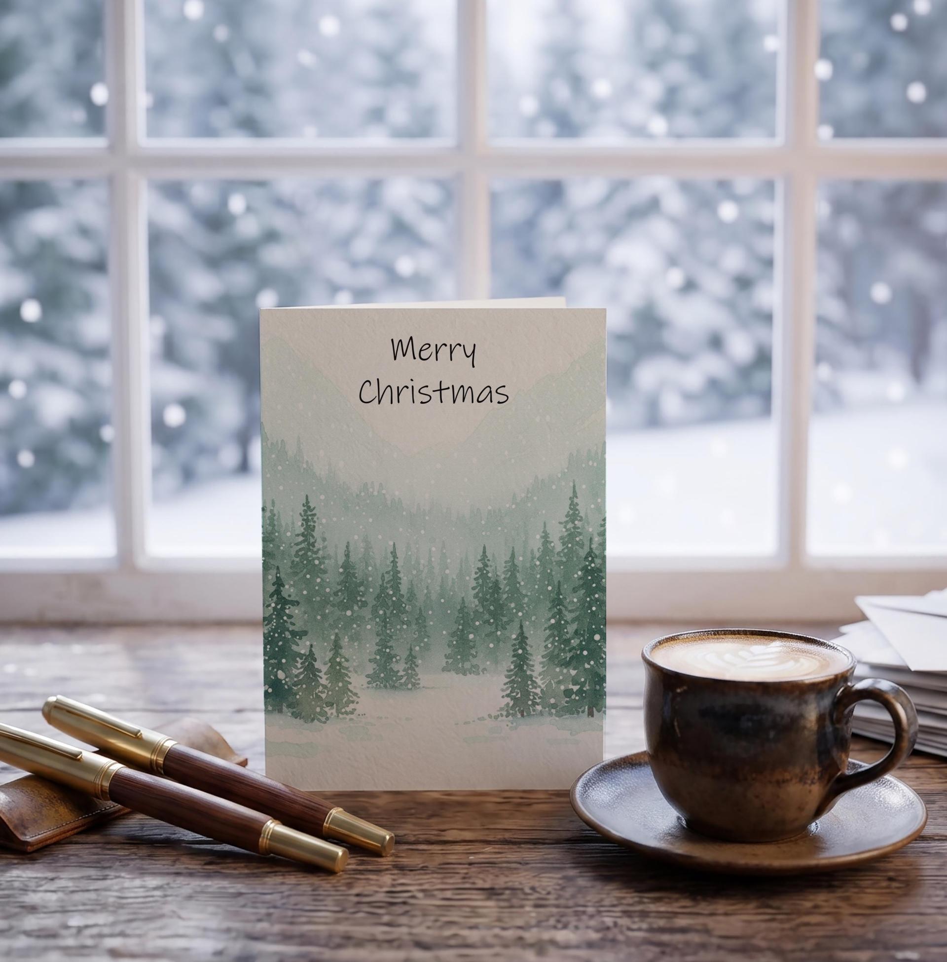Holiday Greeting Cards, 3 Pack, Christmas Trees, Bulk Set of Gift Cards
