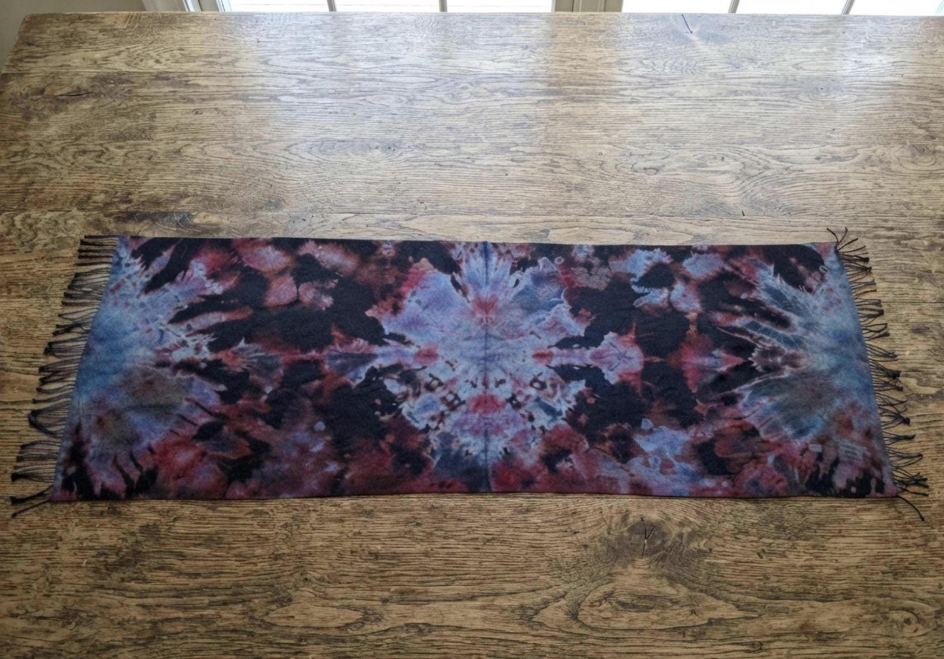 Hand Dyed Tie Dye Pashmina, Blanket Shawl, Wide Scarf, Head Wrap - Rayon Shawl