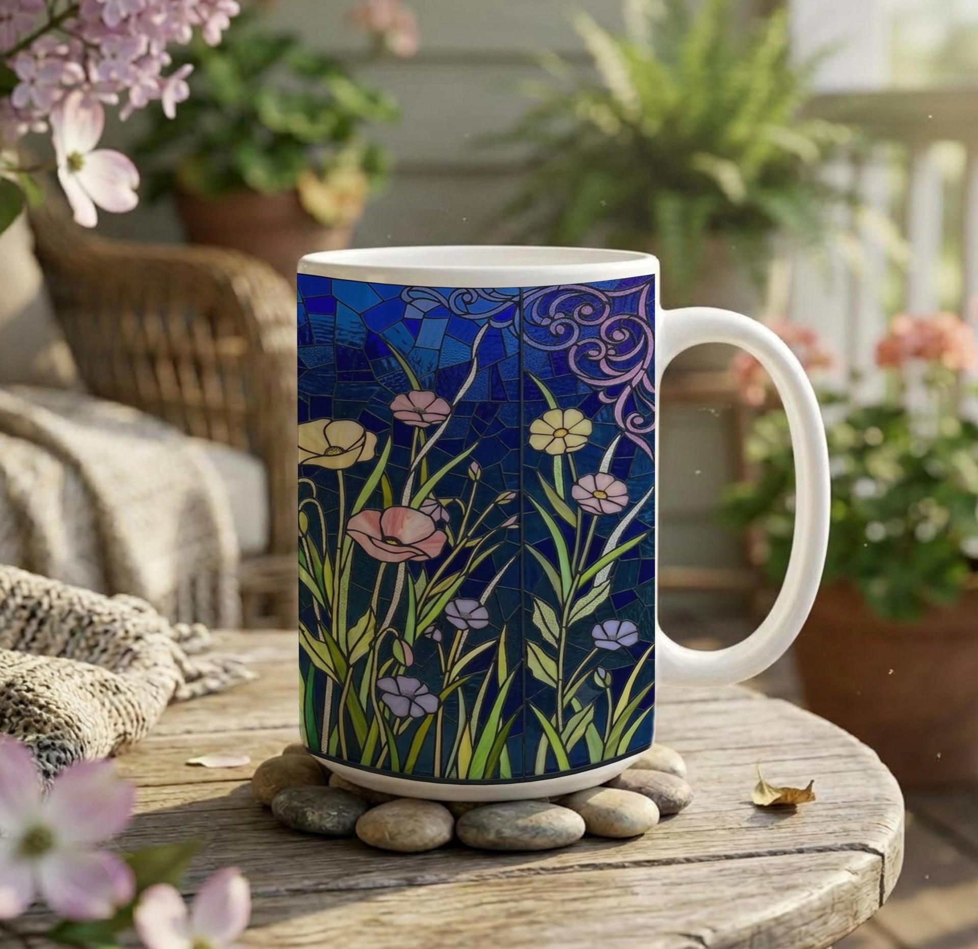 Floral Cups -  Large and Small Ceramic Mugs