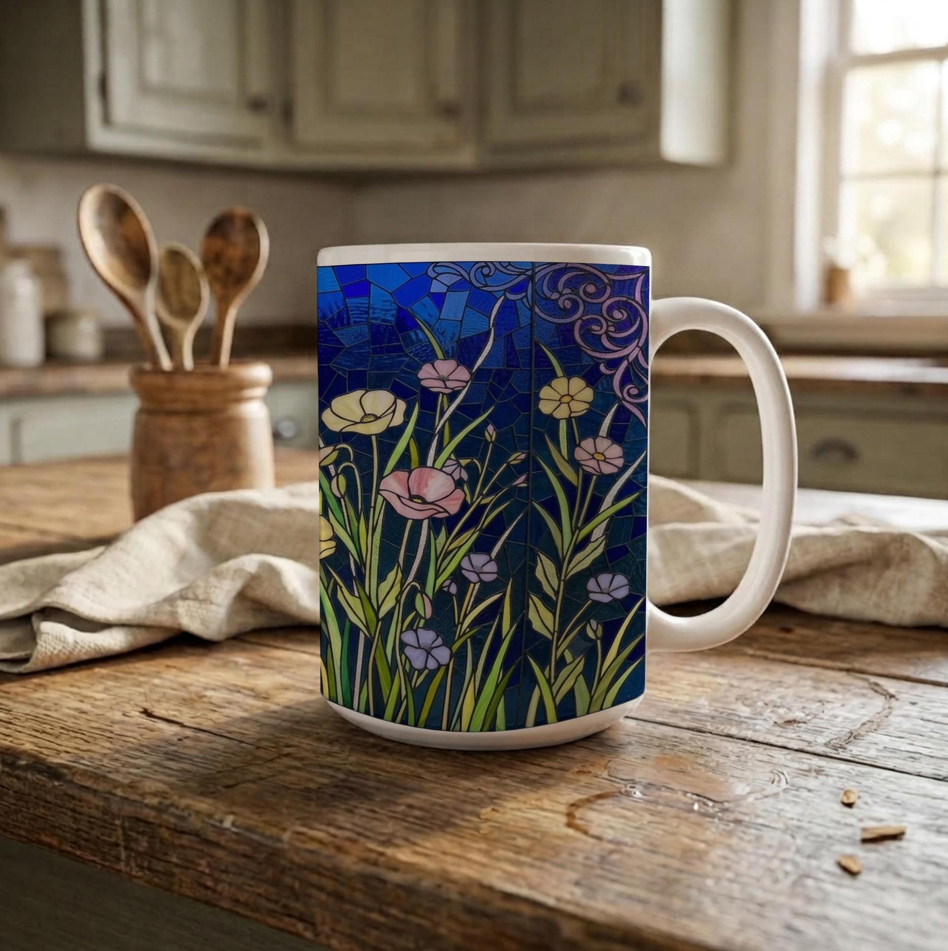 Floral Cups -  Large and Small Ceramic Mugs
