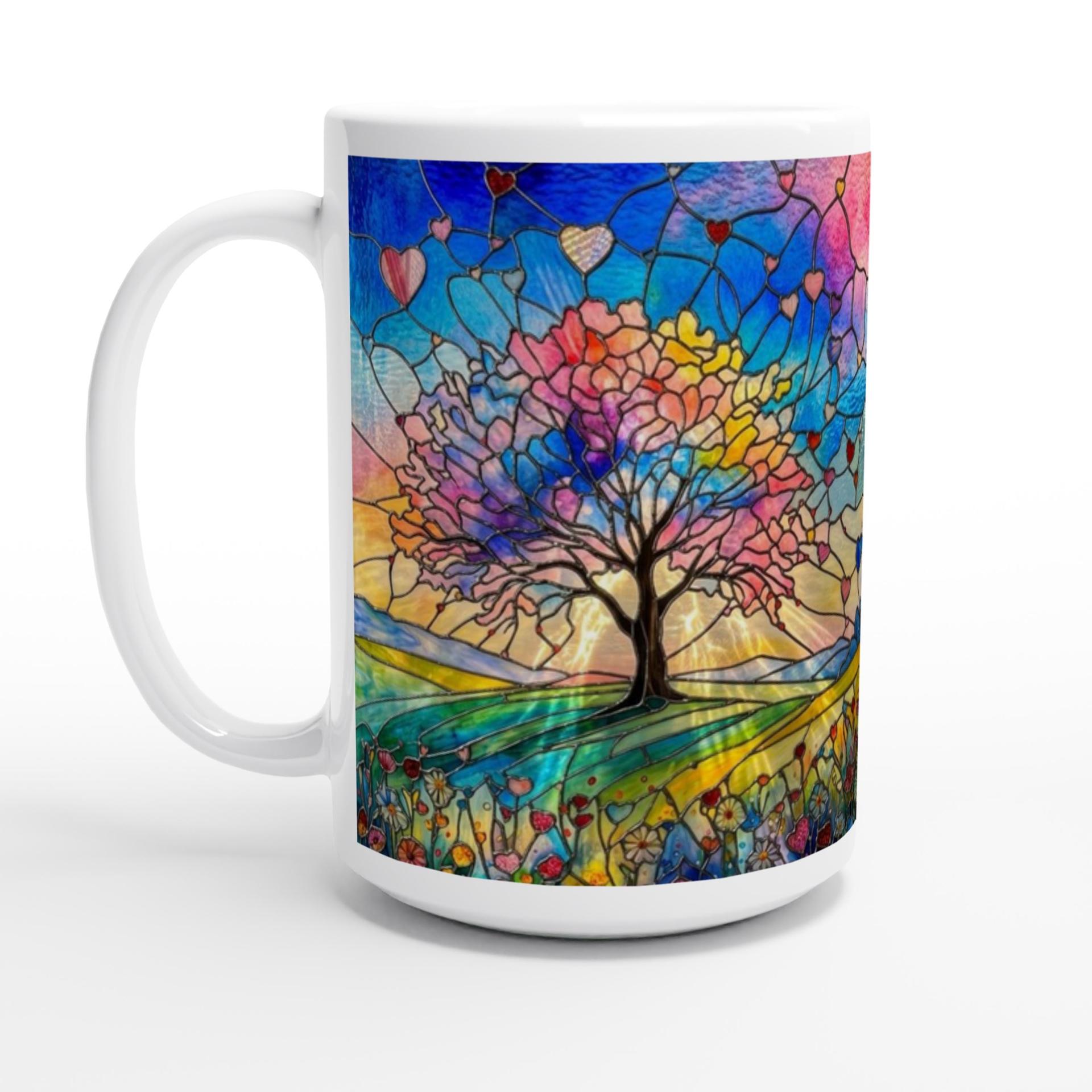 Tree Cups Set -  Large and Small Ceramic Mugs