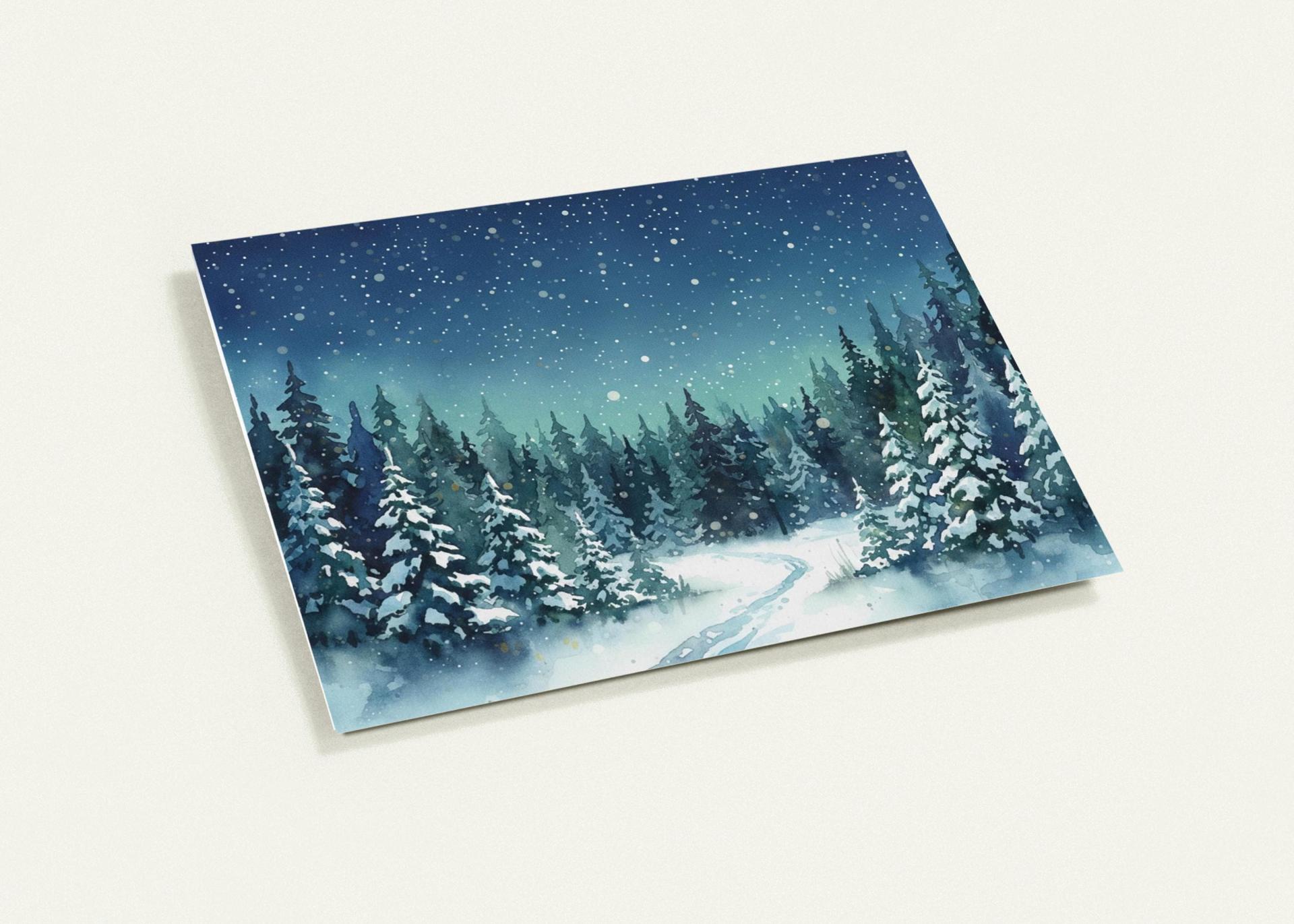 Holiday Greeting Cards, 3 Pack, Christmas Trees, Bulk Set of Gift Cards