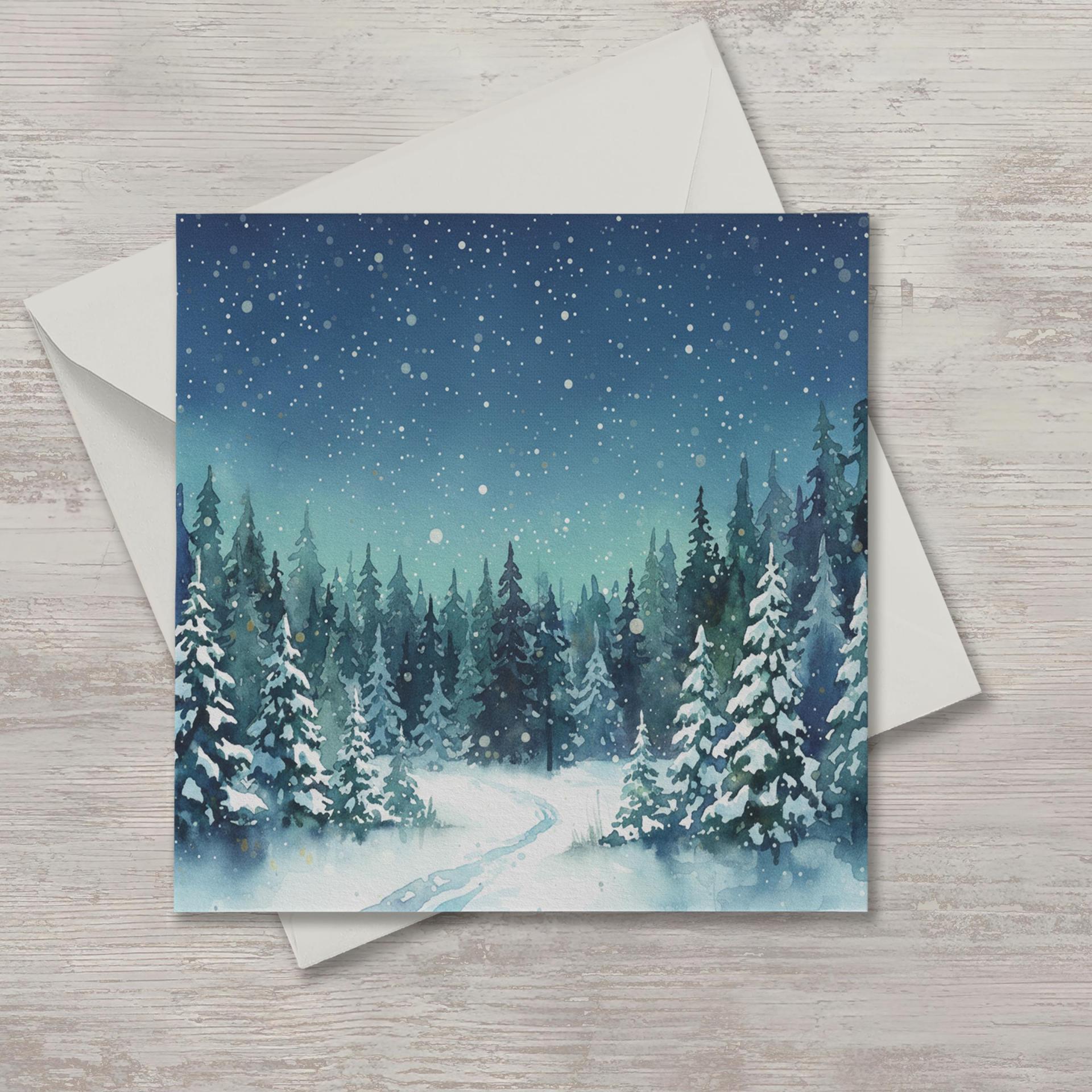 Holiday Greeting Cards, 3 Pack, Christmas Trees, Bulk Set of Gift Cards
