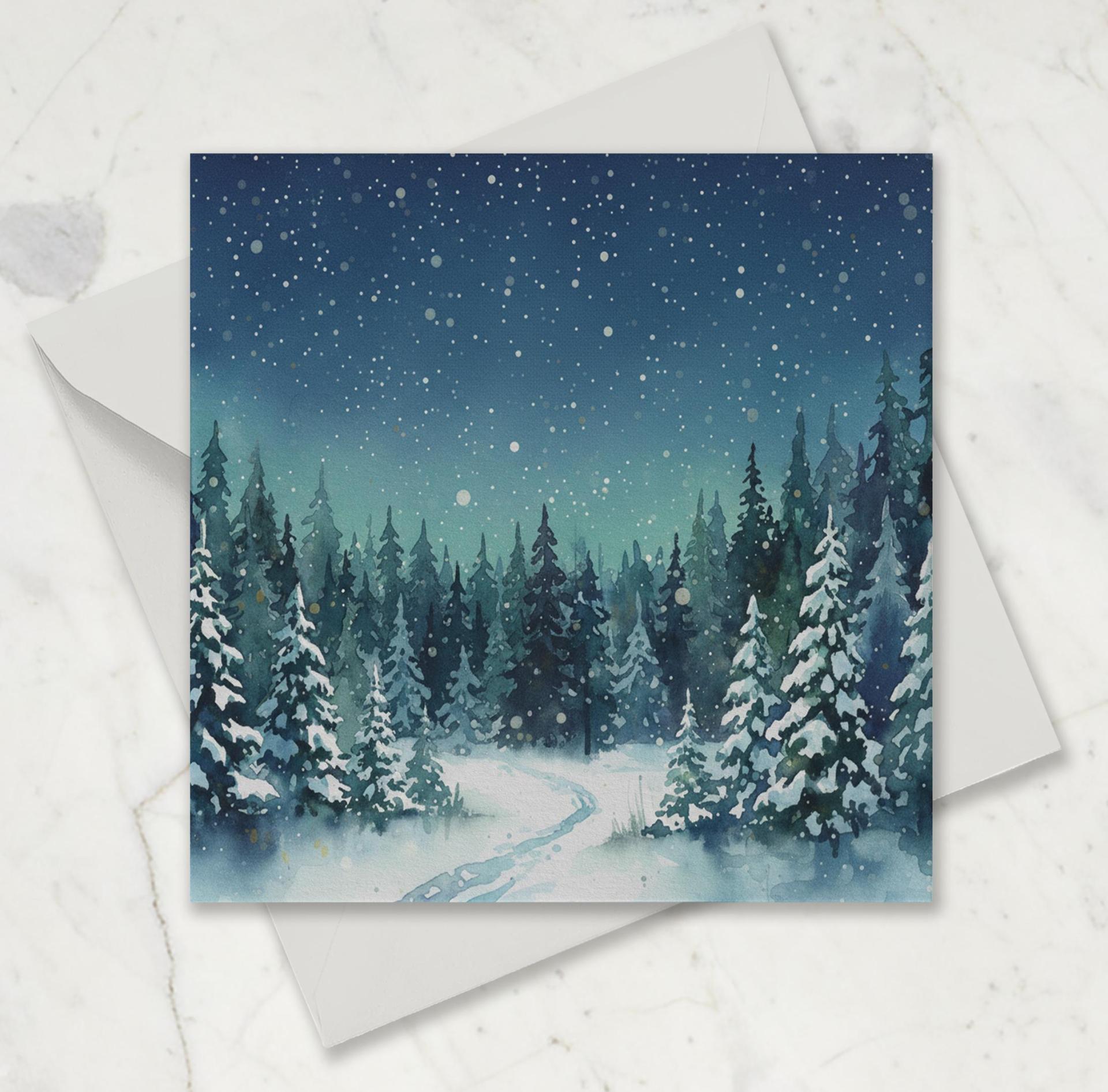 Holiday Greeting Cards, 3 Pack, Christmas Trees, Bulk Set of Gift Cards