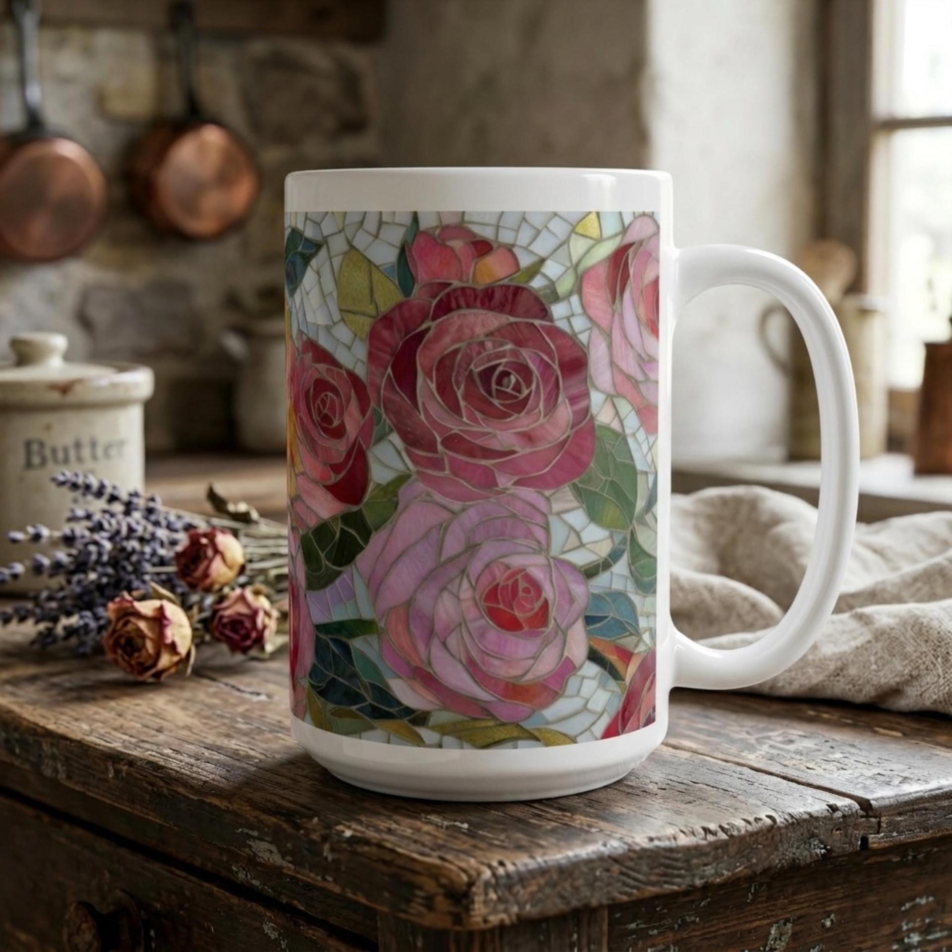 Roses- Floral Cups -  Large and Small Ceramic Mugs