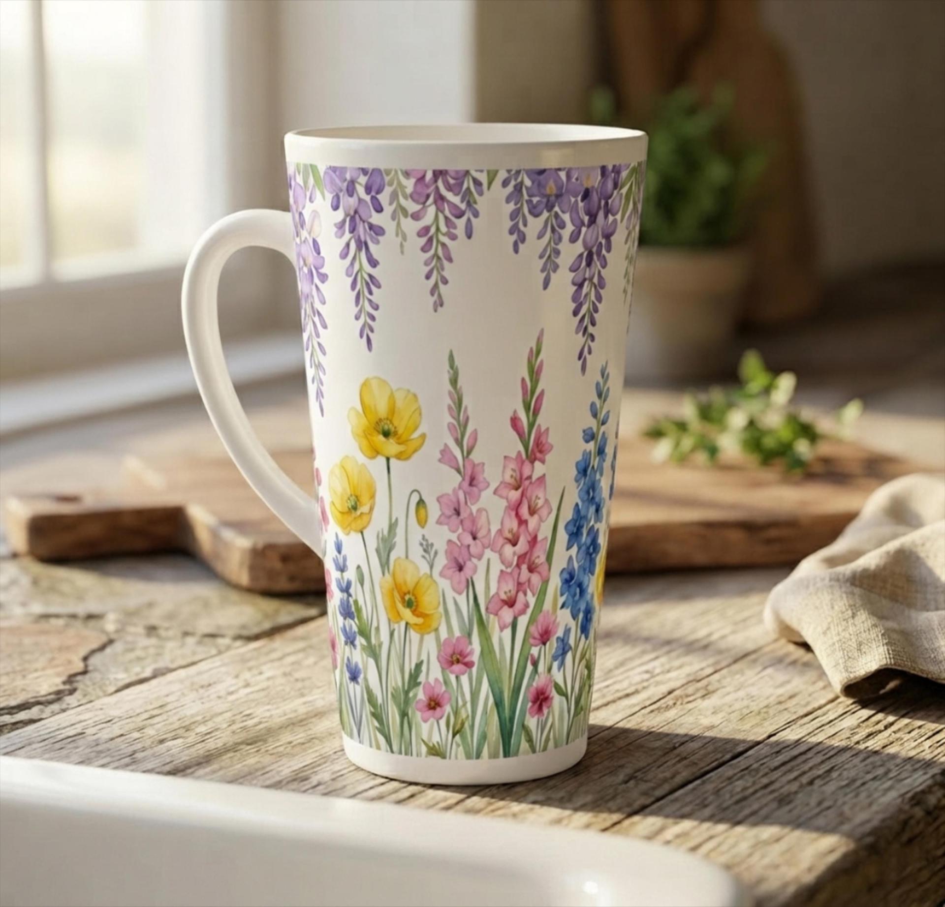 Latte 17oz Ceramic Mug - Coffee or Tea Cup, Extra Tall