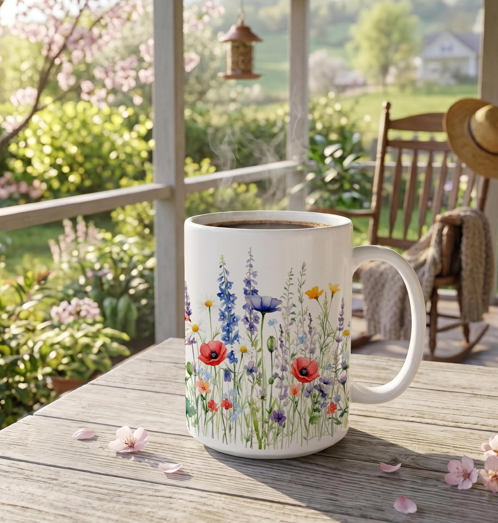 Floral Cups -  Large and Small Ceramic Mugs