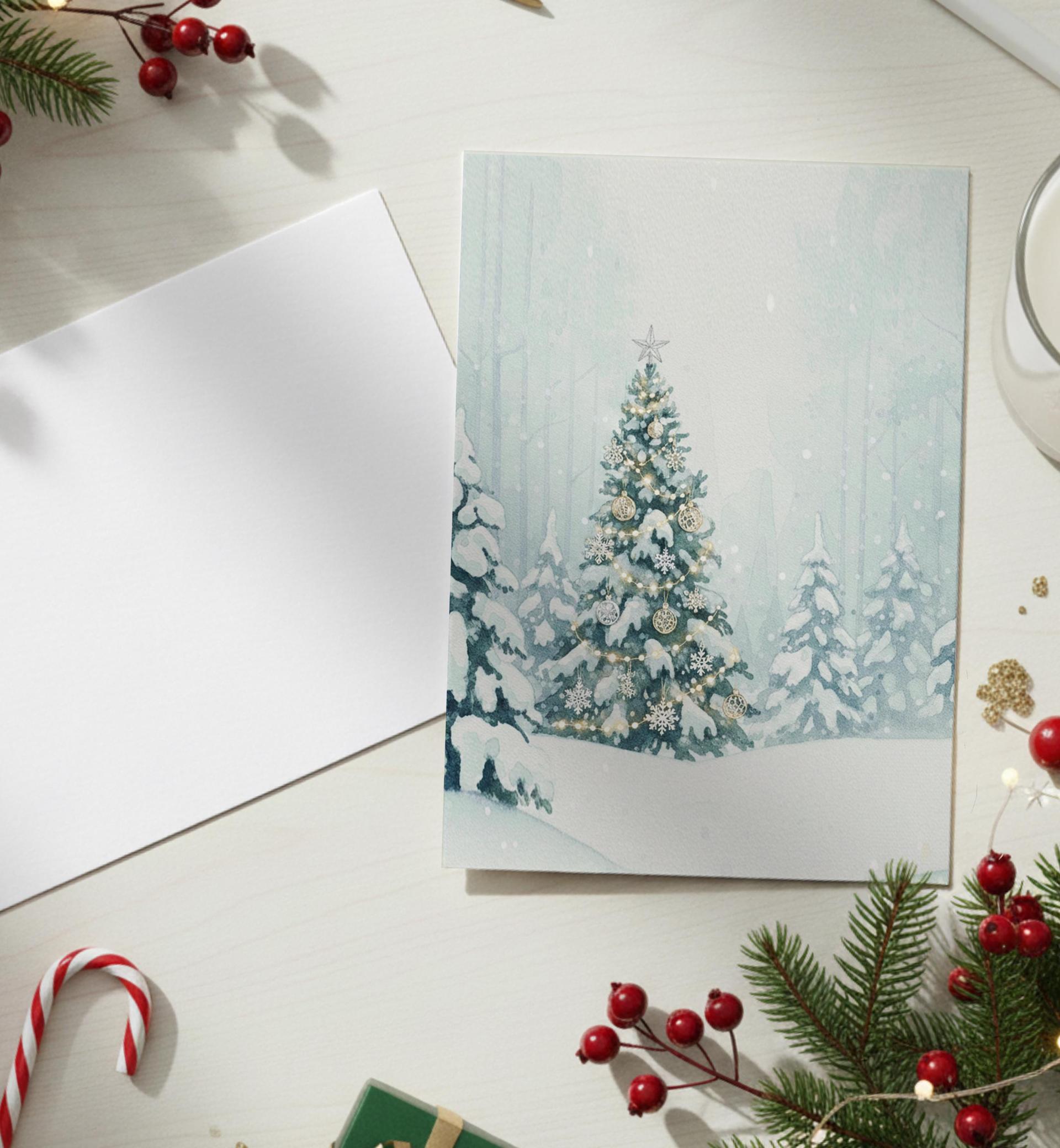 Christmas Gift Cards, Large Note Card, Money Card