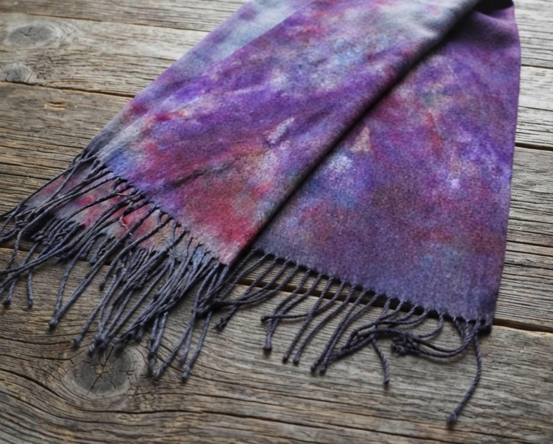 Hand Dyed Tie Dye Pashmina, Blanket Shawl, Wide Scarf, Head Wrap - Rayon Shawl