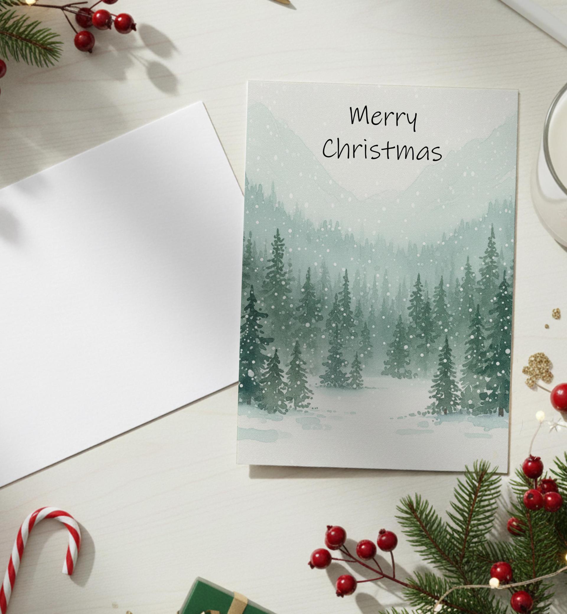 Christmas Gift Cards, Large Note Card, Money Card