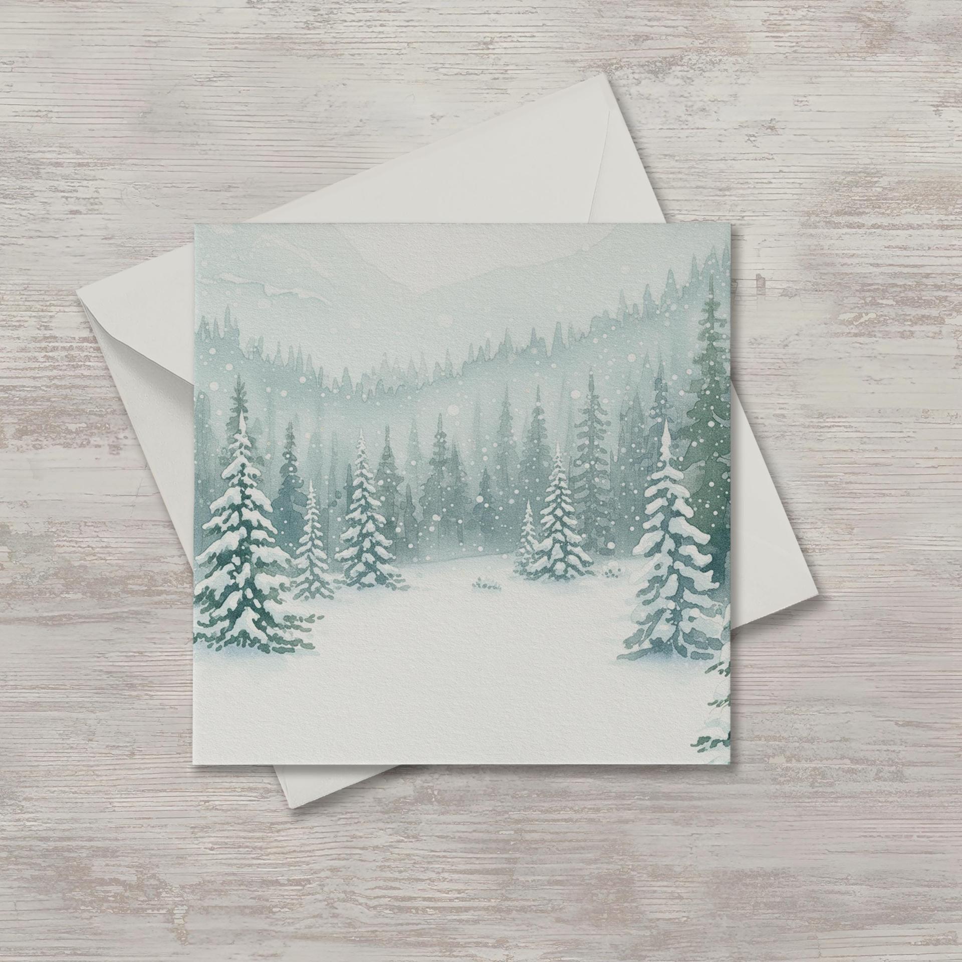 Holiday Greeting Cards, 3 Pack, Christmas Trees, Bulk Set of Gift Cards