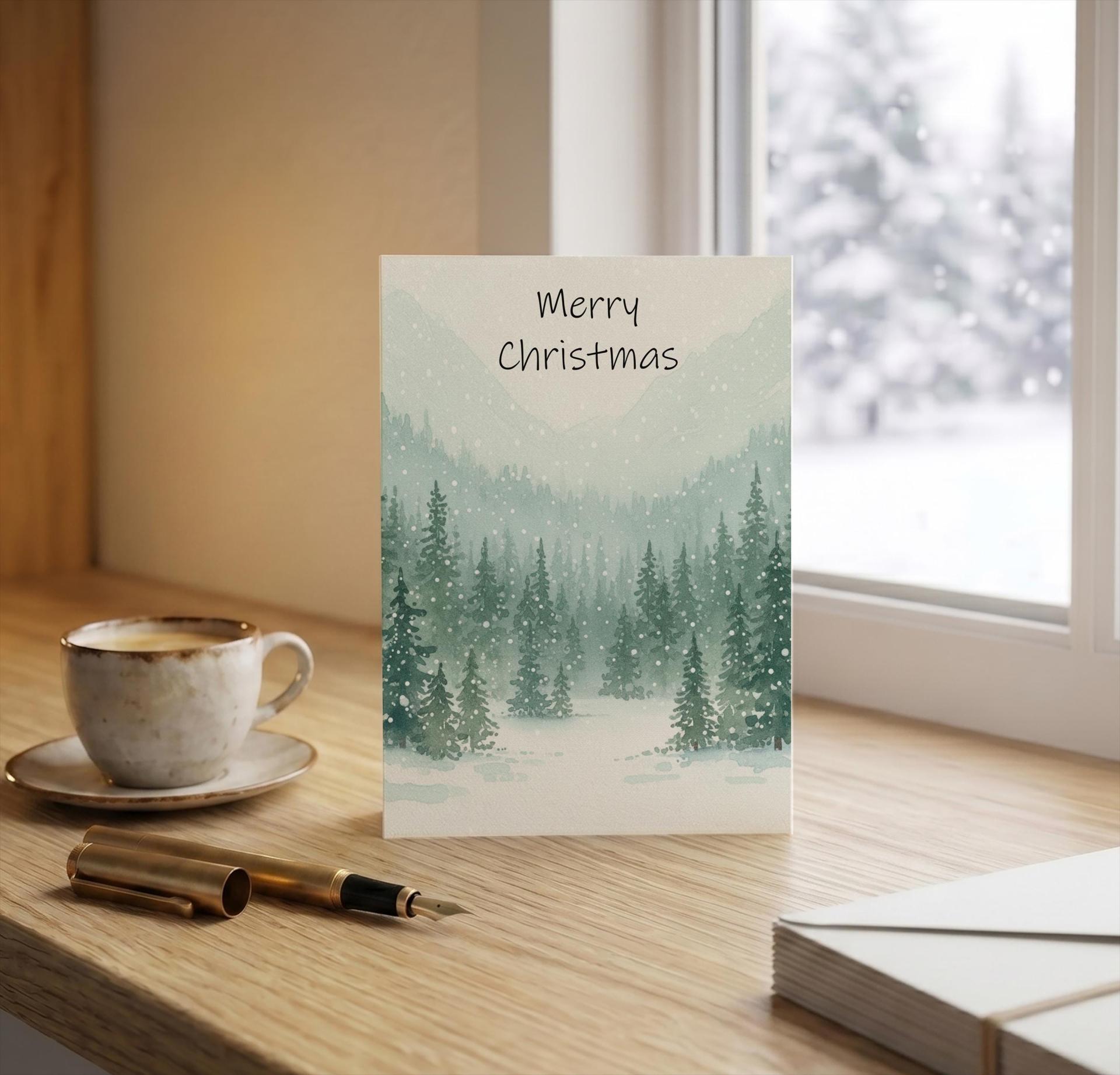 Holiday Greeting Cards, 3 Pack, Christmas Trees, Bulk Set of Gift Cards