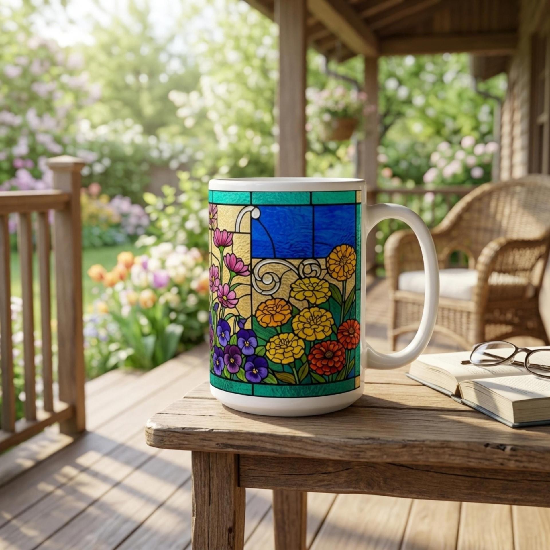Large and Small Ceramic Mug Set, 15oz and 11oz Cups