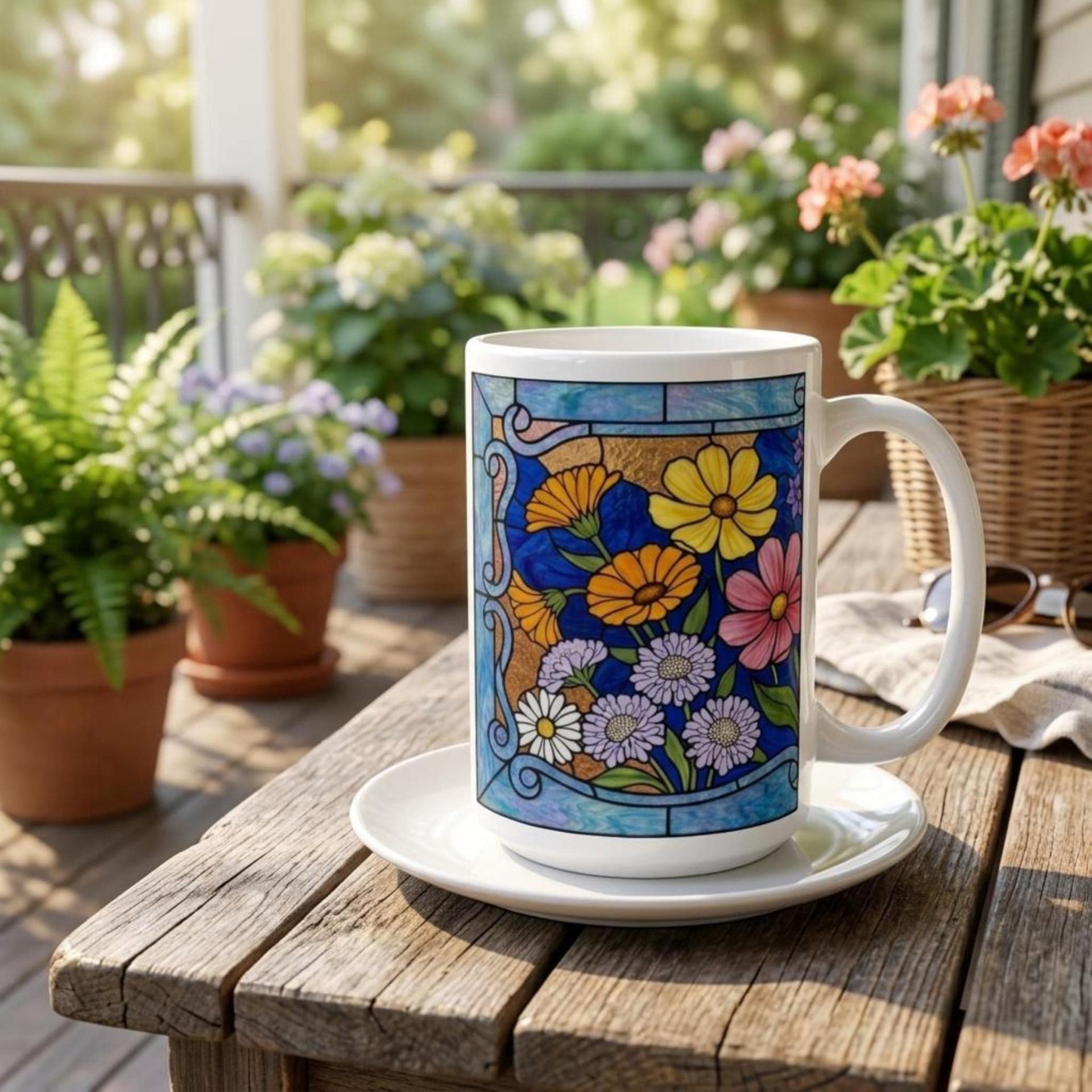Large and Small Ceramic Mug Set, 15oz and 11oz Cups