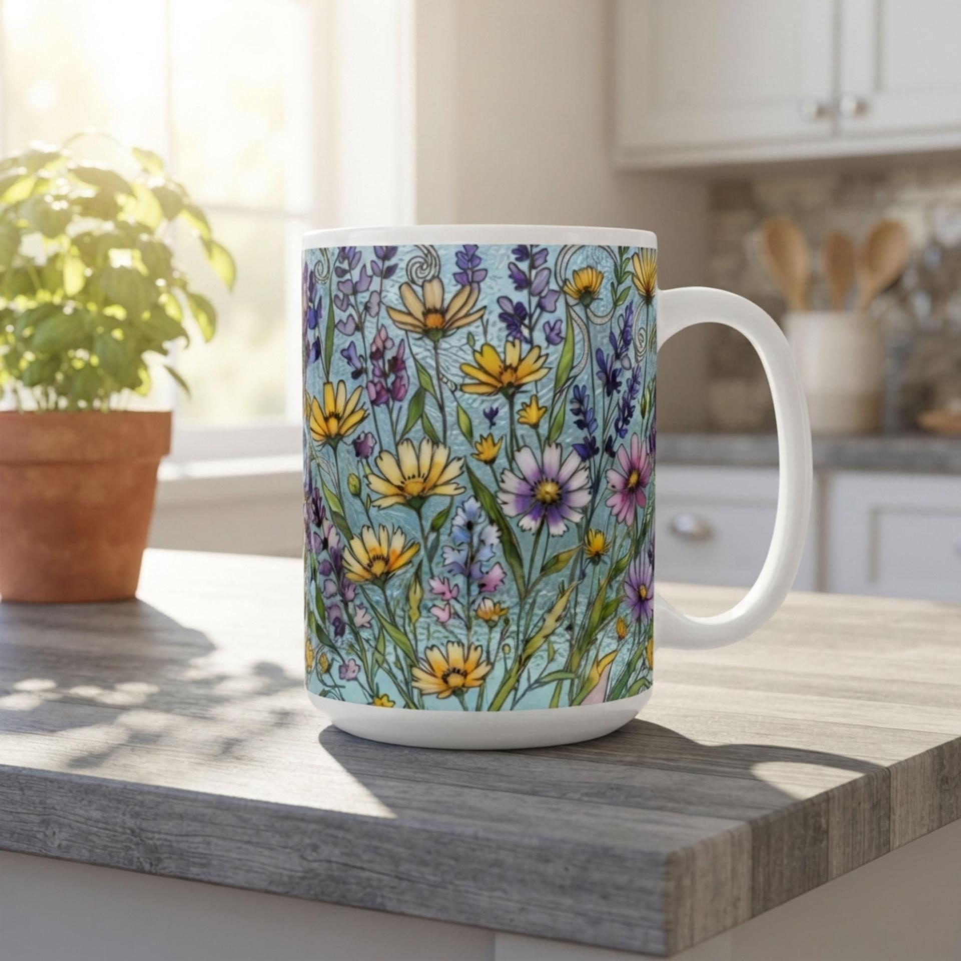 Floral Cups -  Large and Small Ceramic Mugs