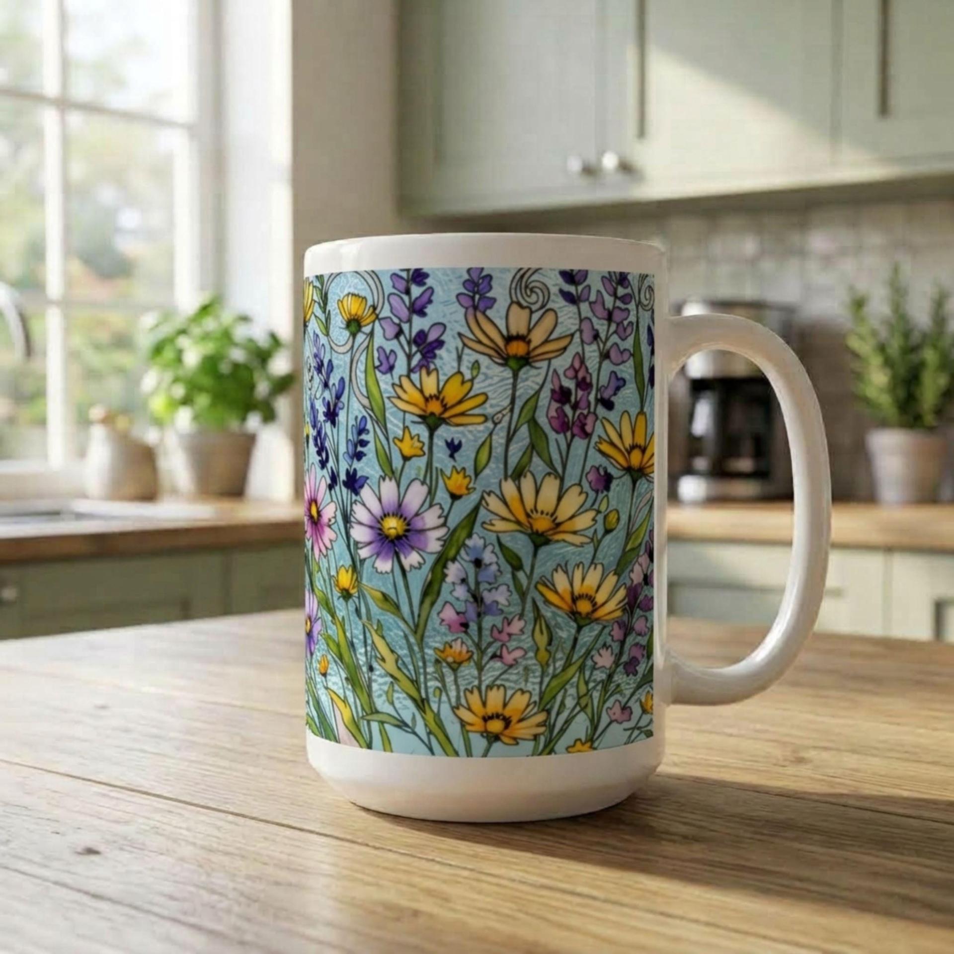 Floral Cups -  Large and Small Ceramic Mugs