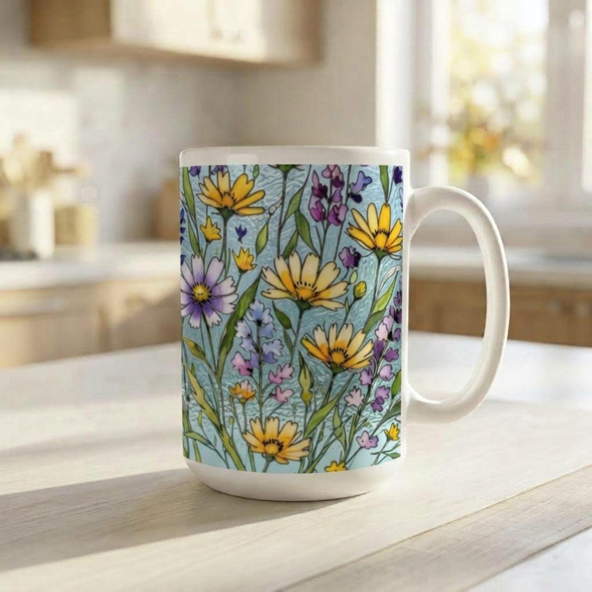 Floral Cups -  Large and Small Ceramic Mugs
