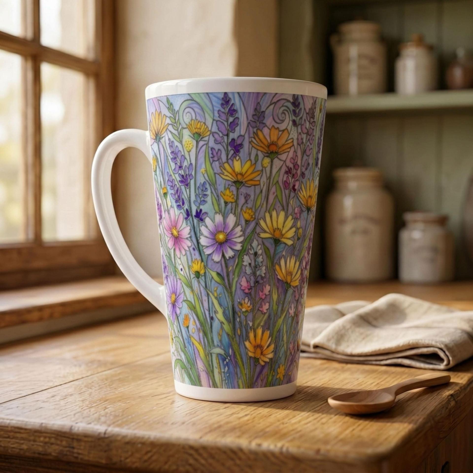 Latte 17oz Ceramic Mug - Coffee or Tea Cup, Extra Tall
