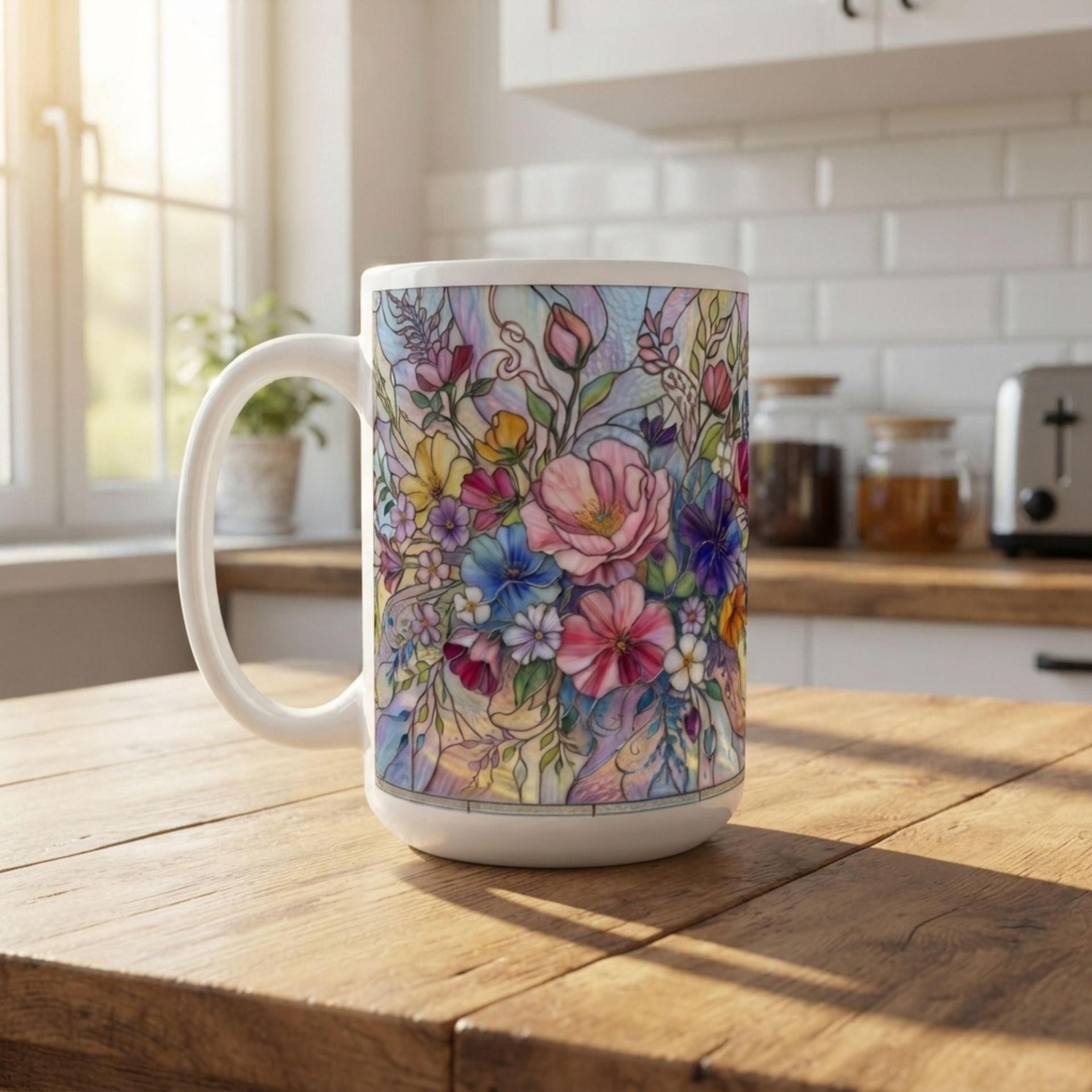 Floral Cups -  Large and Small Ceramic Mugs