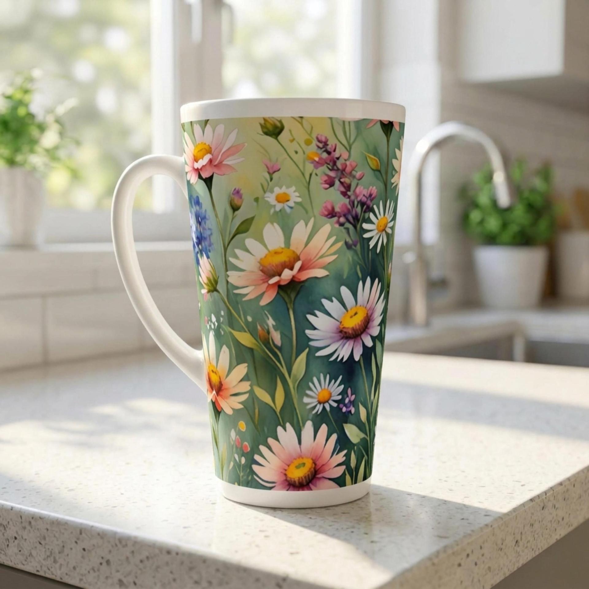 Latte 17oz Ceramic Mug - Coffee or Tea Cup, Extra Tall