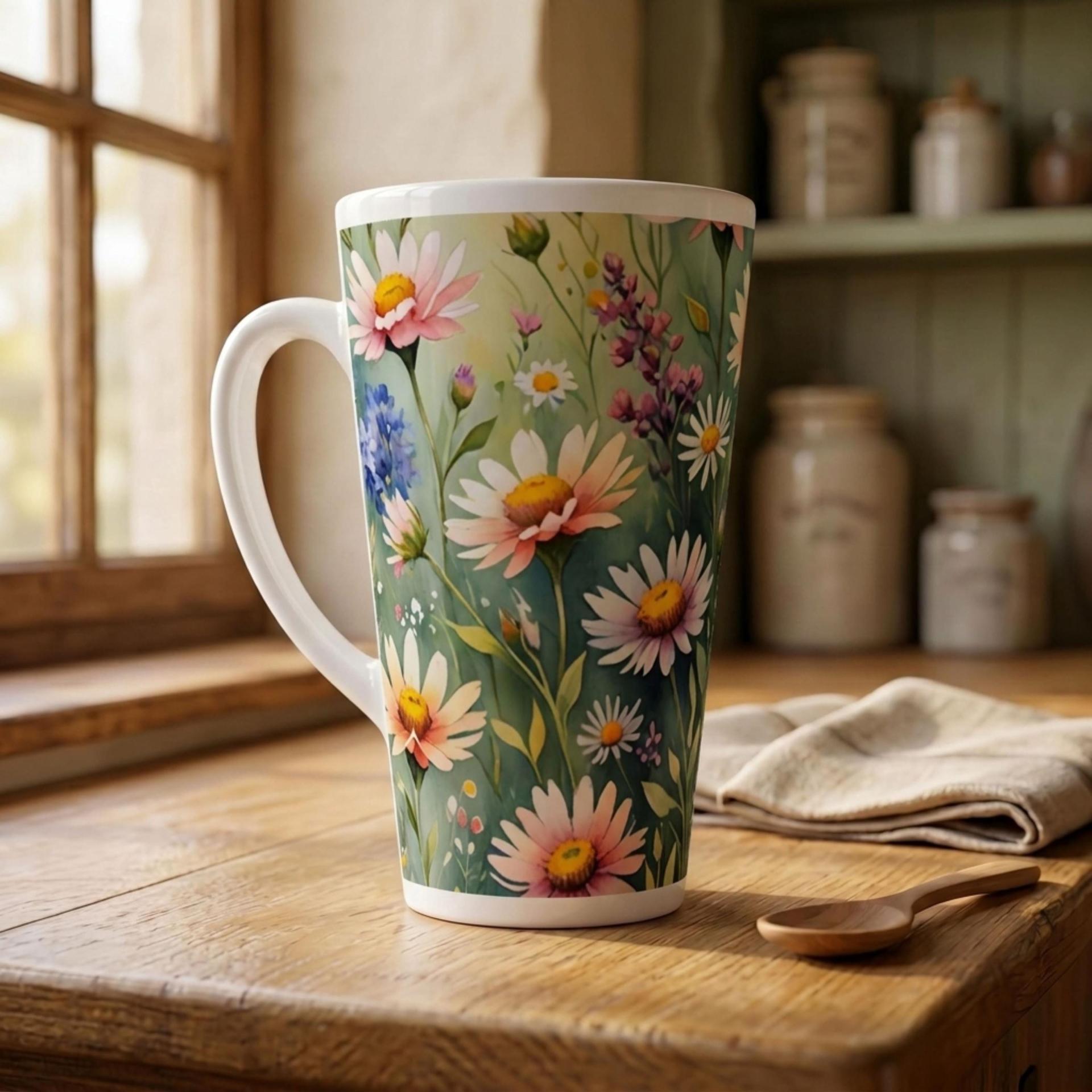 Latte 17oz Ceramic Mug - Coffee or Tea Cup, Extra Tall