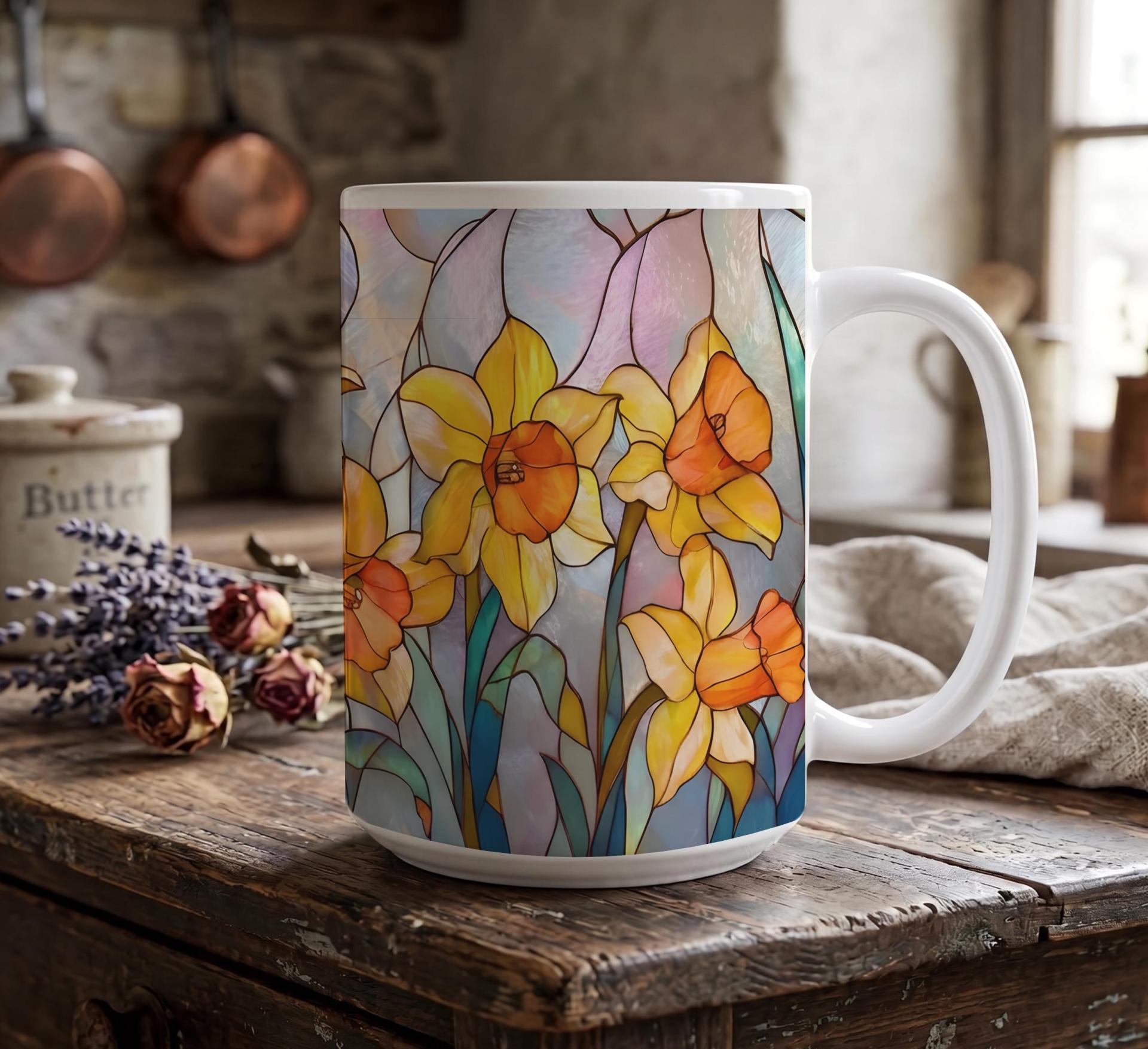 Floral Cups -  Large and Small Ceramic Mugs