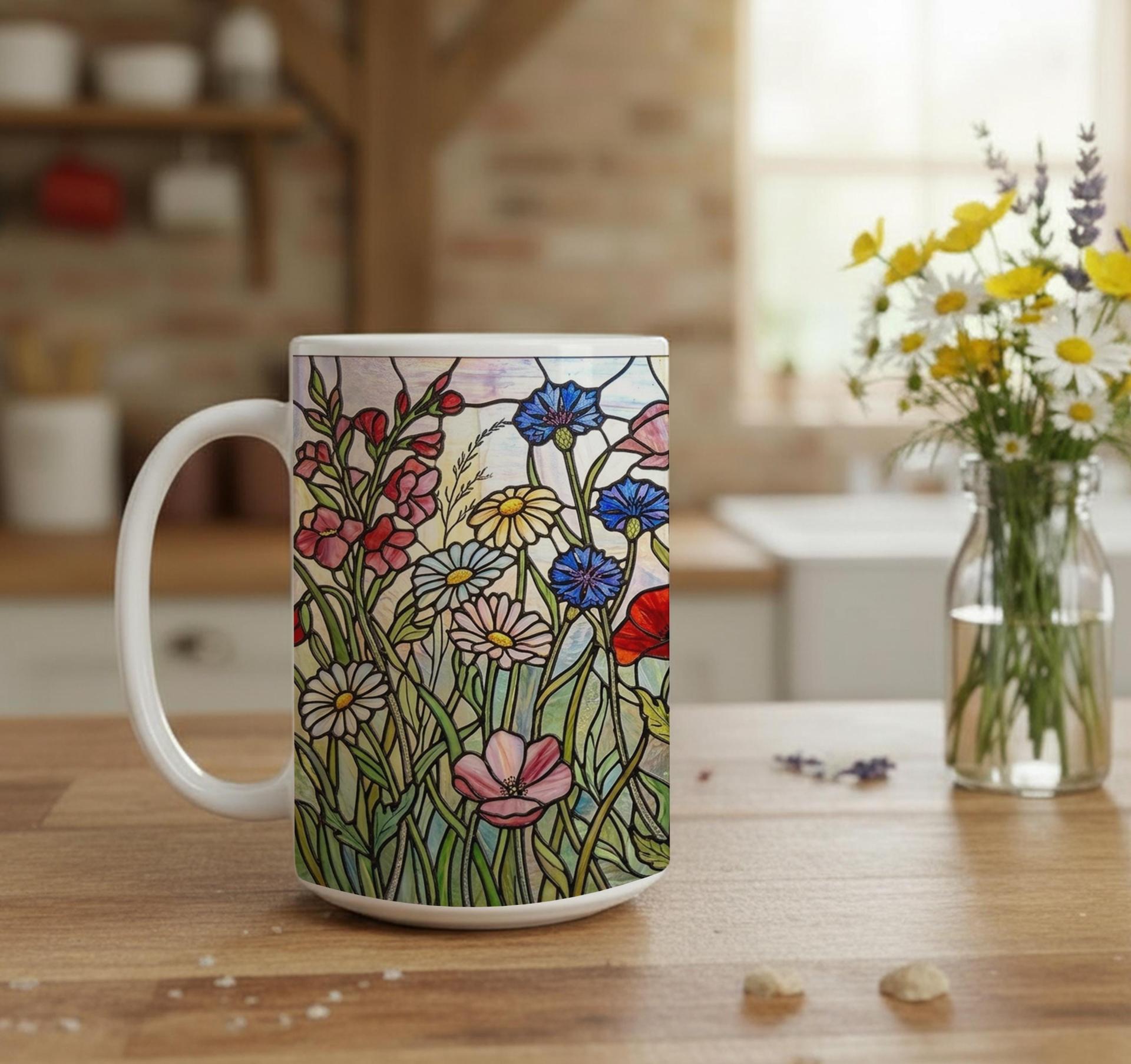 Floral Cups -  Large and Small Ceramic Mugs