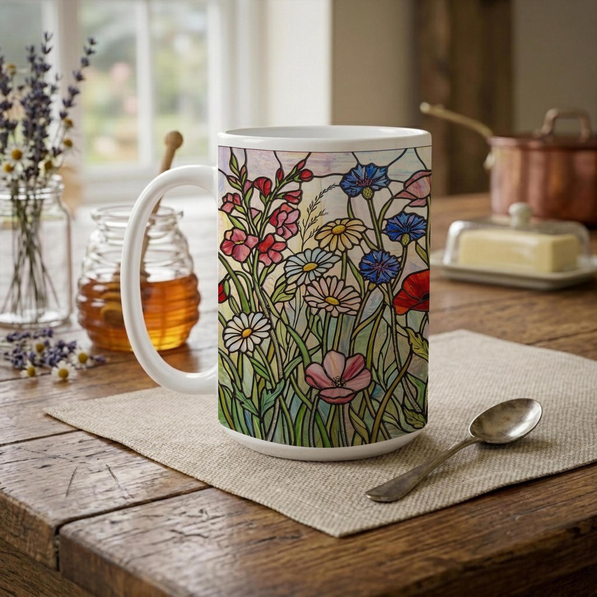 Floral Cups -  Large and Small Ceramic Mugs