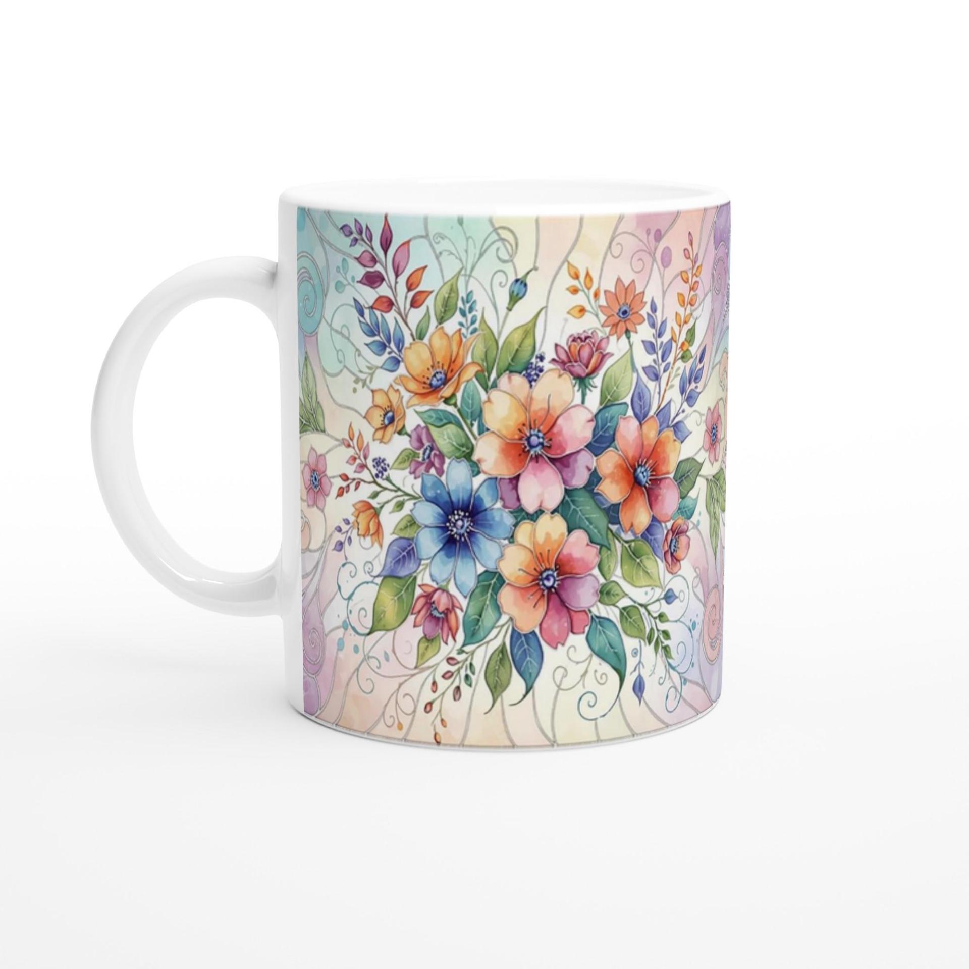 Floral Cups -  Large and Small Ceramic Mugs