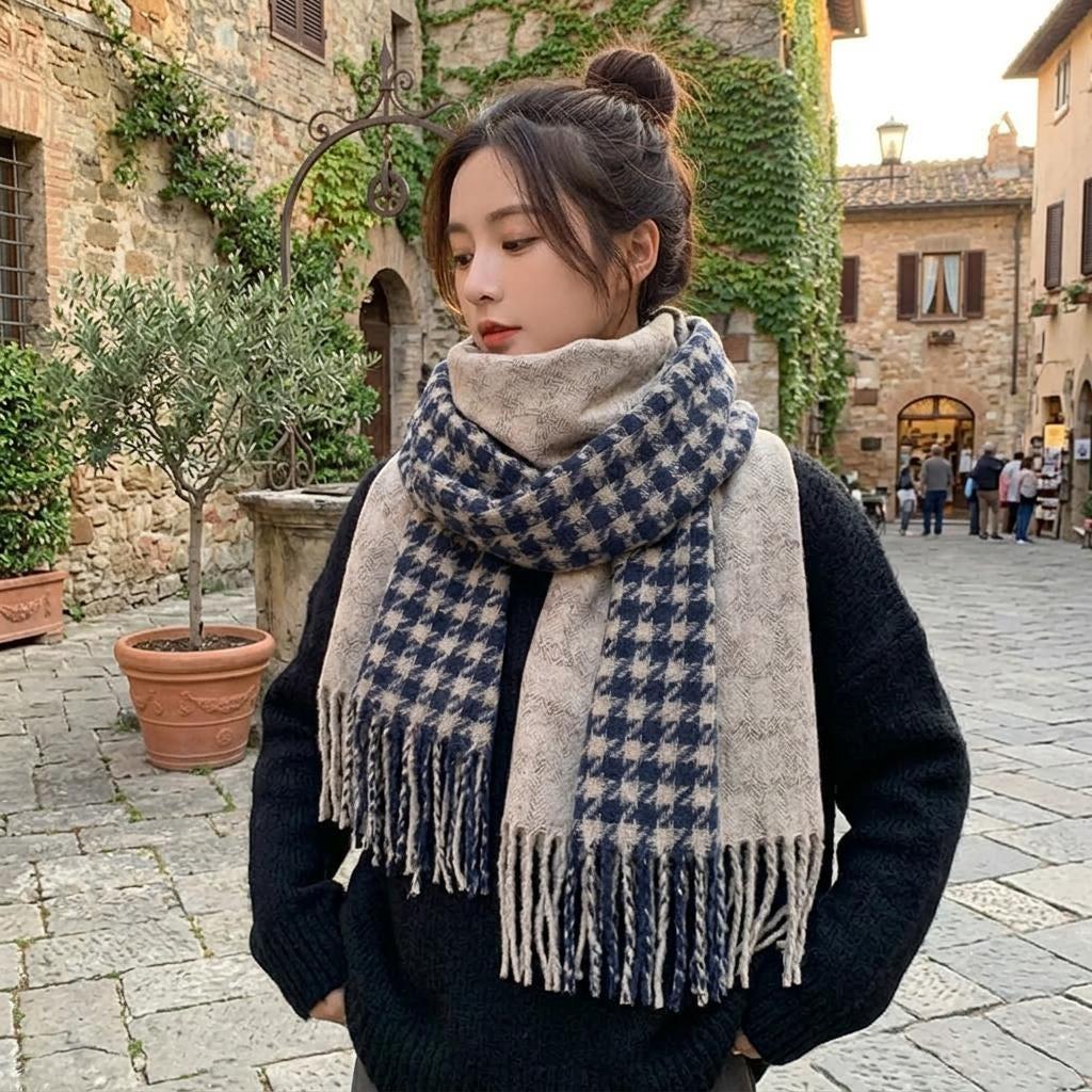 Winter Scarf, Unisex Wide Scarf, Blanket Shawl, Wrap