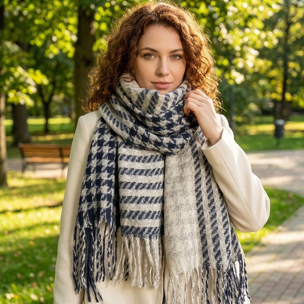 Winter Scarf, Unisex Wide Scarf, Blanket Shawl, Wrap