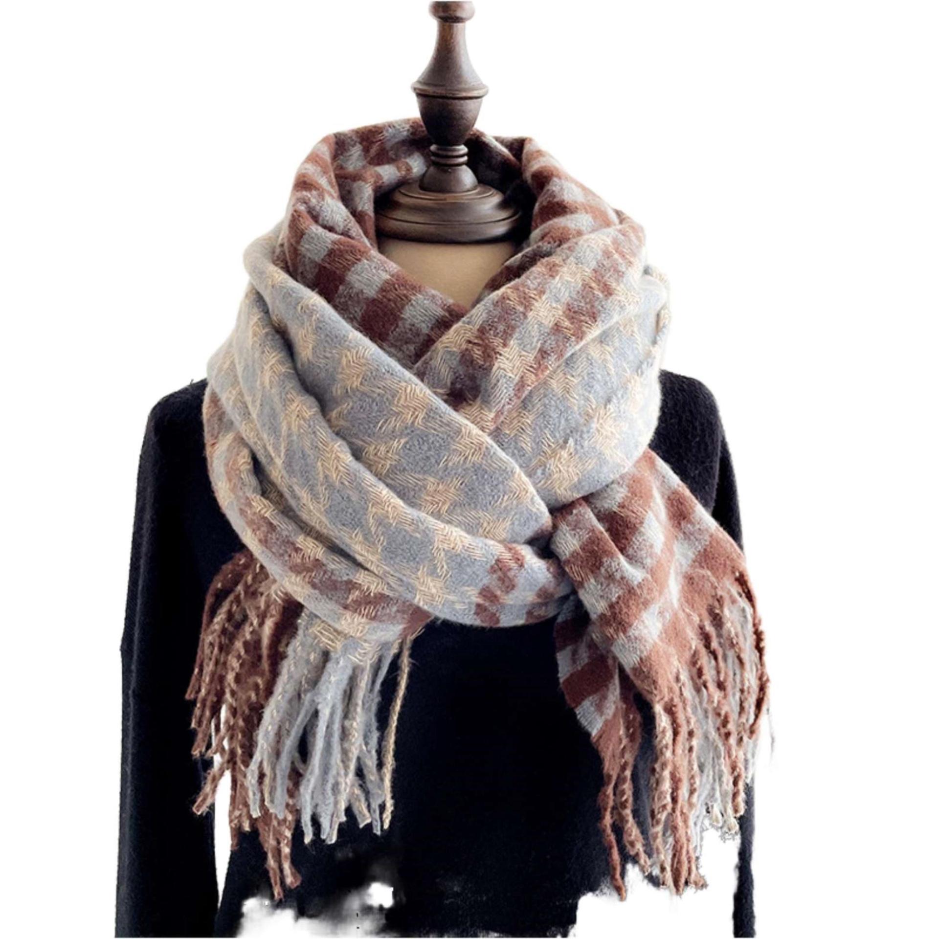 Winter Scarf, Unisex Wide Scarf, Blanket Shawl, Wrap