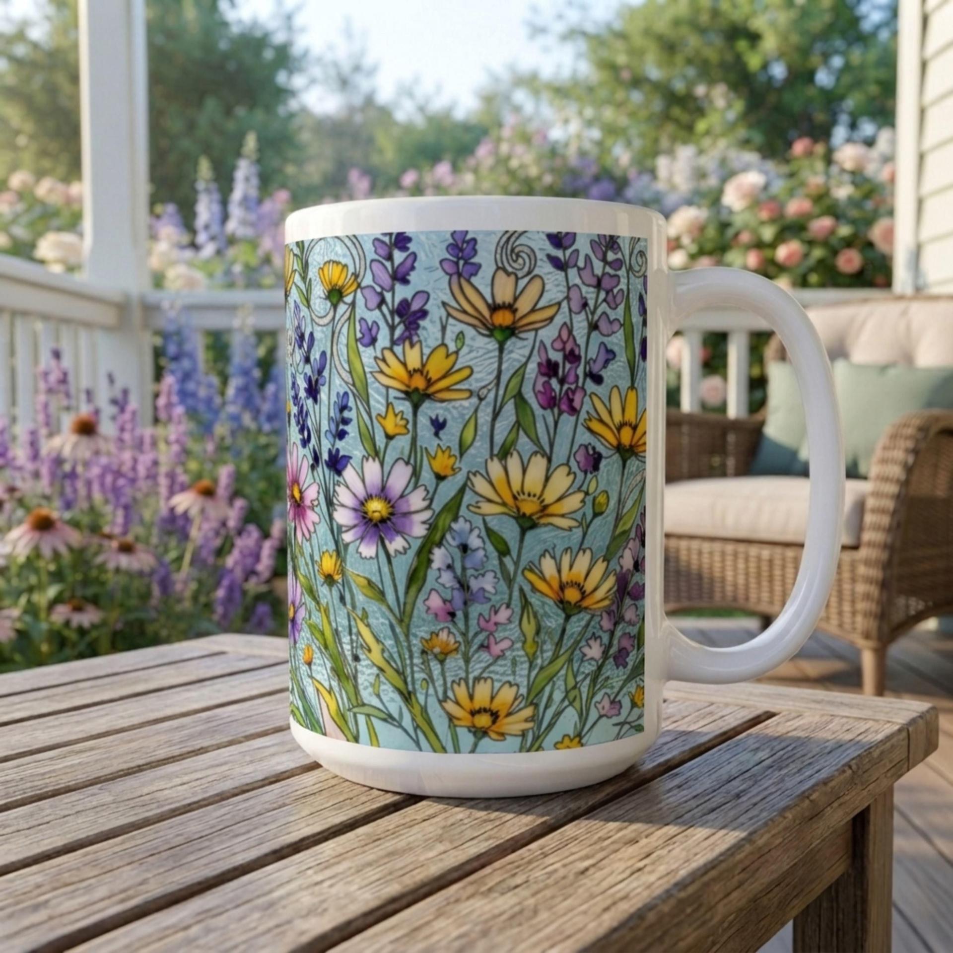 Floral Cups -  Large and Small Ceramic Mugs
