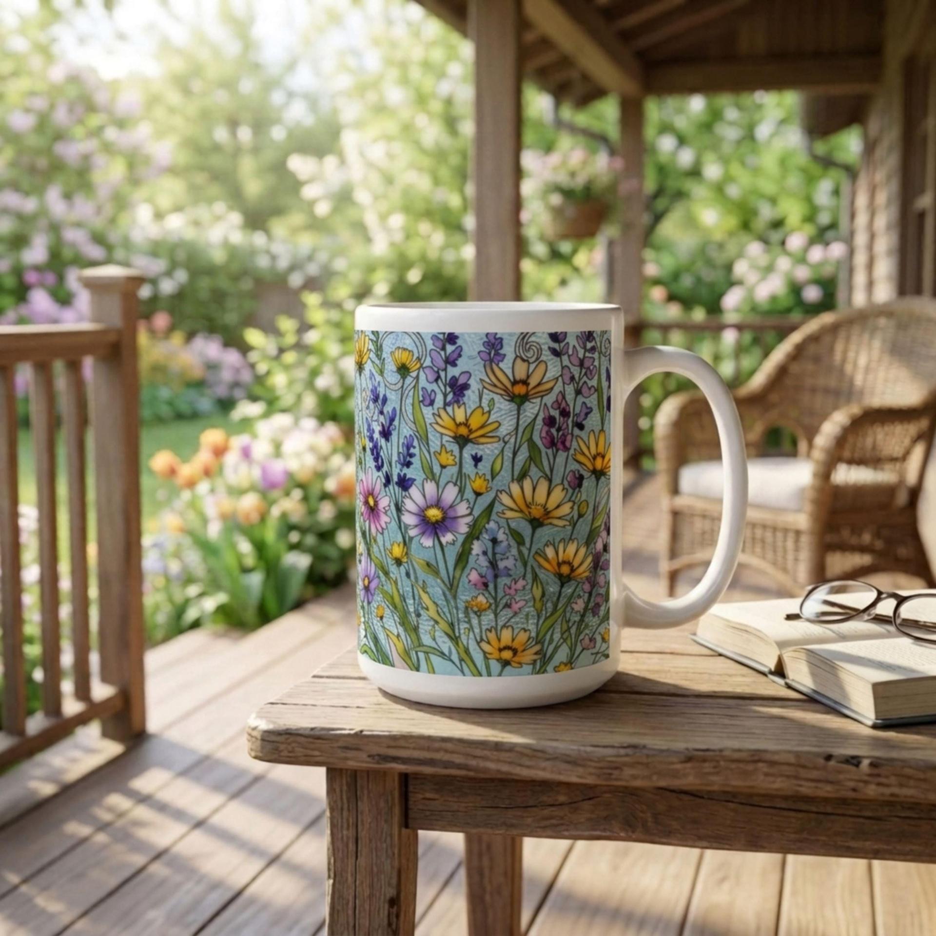 Floral Cups -  Large and Small Ceramic Mugs