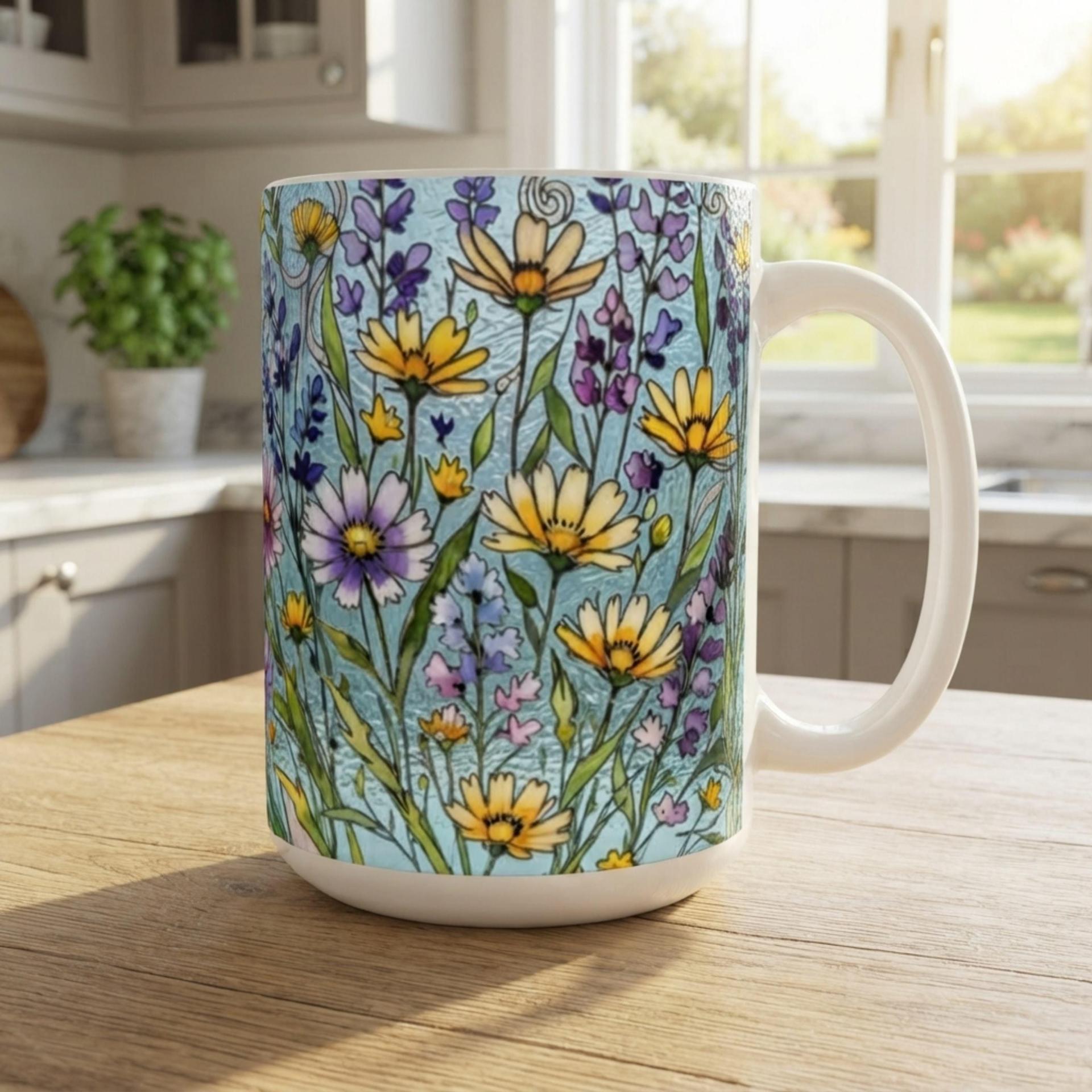 Floral Cups -  Large and Small Ceramic Mugs