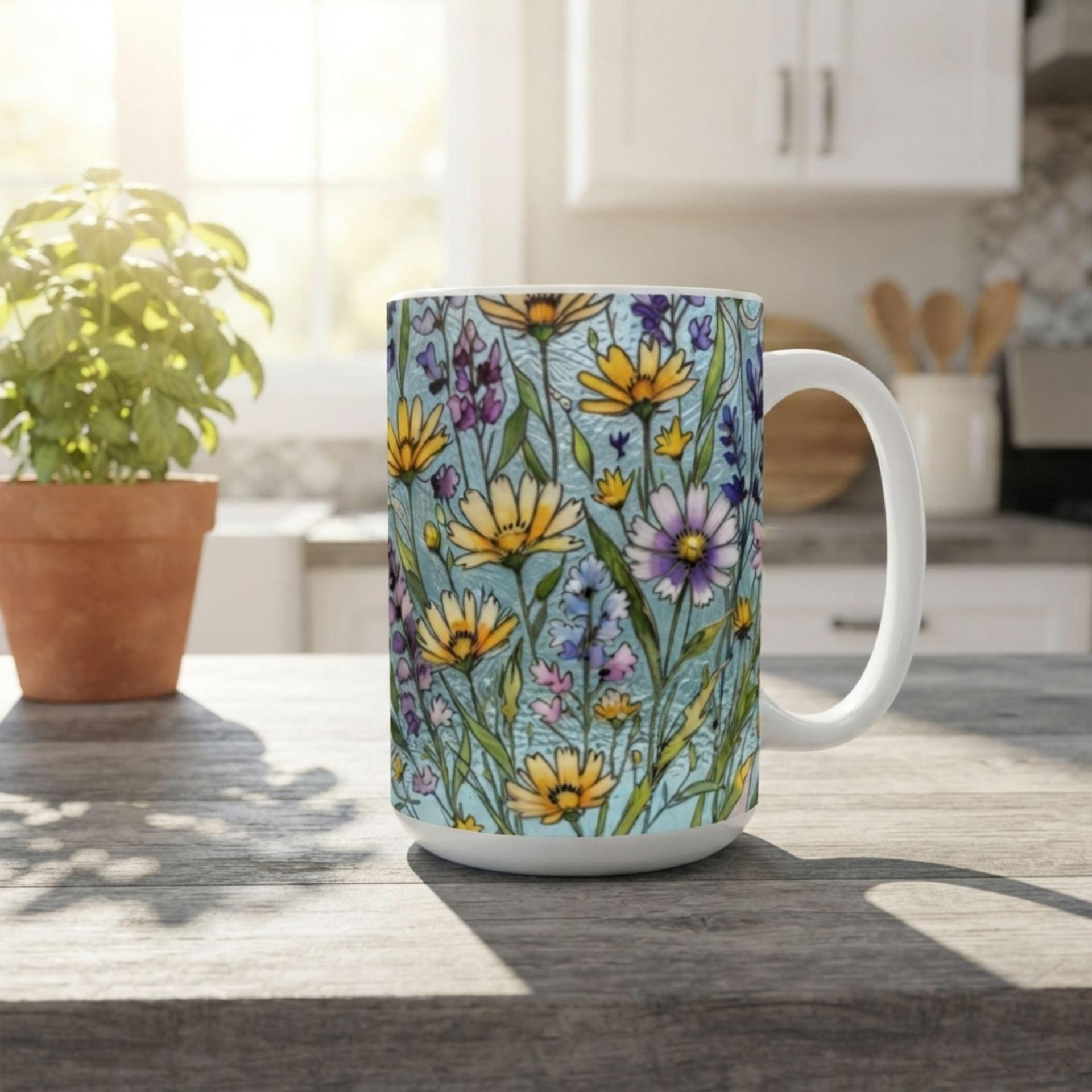 Floral Cups -  Large and Small Ceramic Mugs