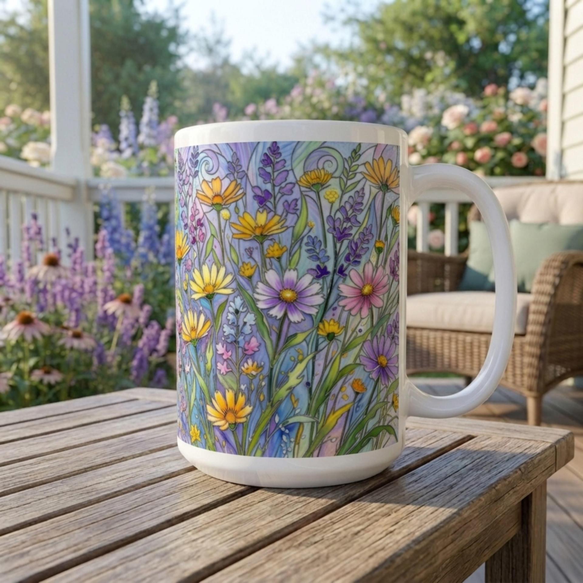 Floral Cups -  Large and Small Ceramic Mugs