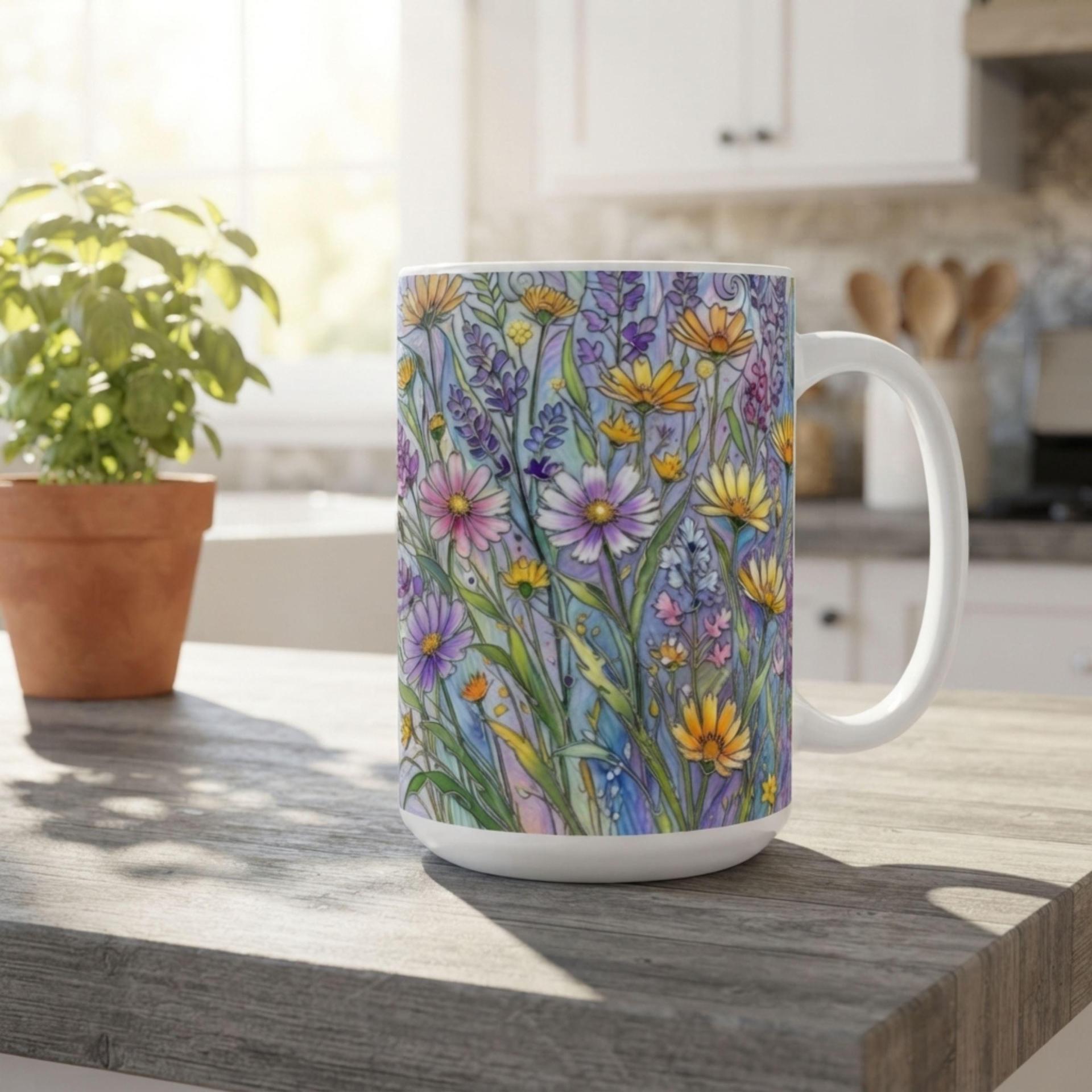 Floral Cups -  Large and Small Ceramic Mugs