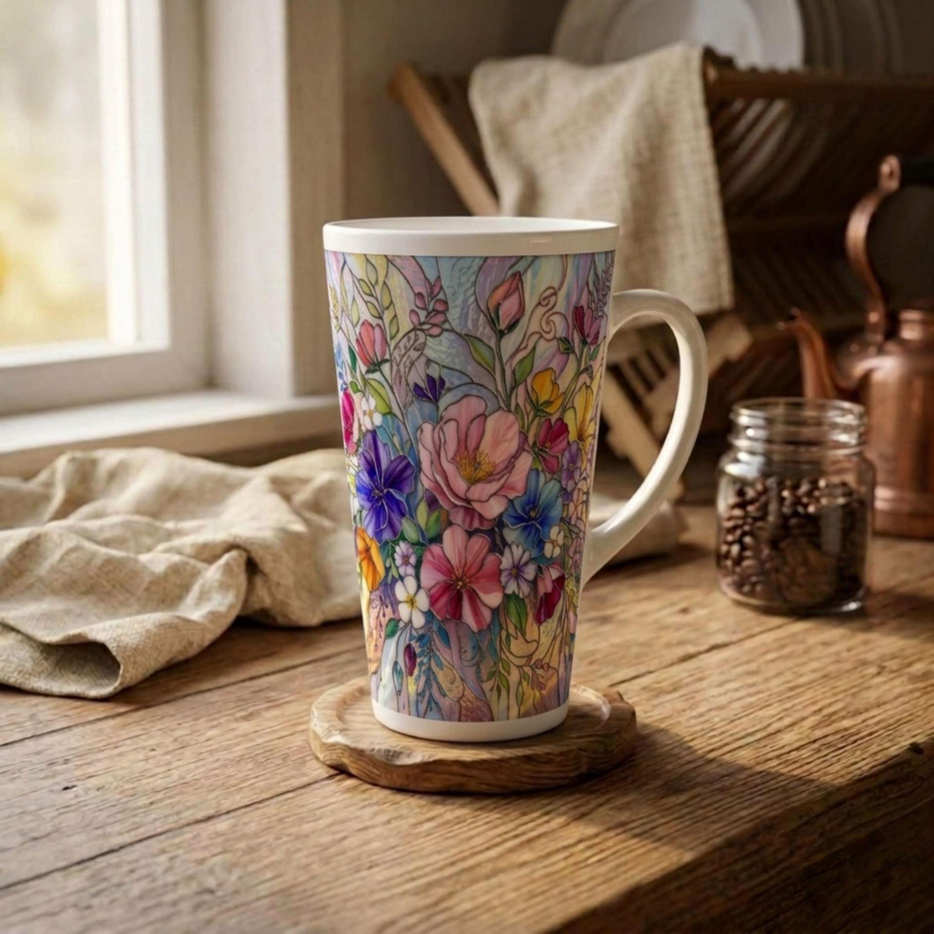 Latte 17oz Ceramic Mug - Coffee or Tea Cup, Extra Tall