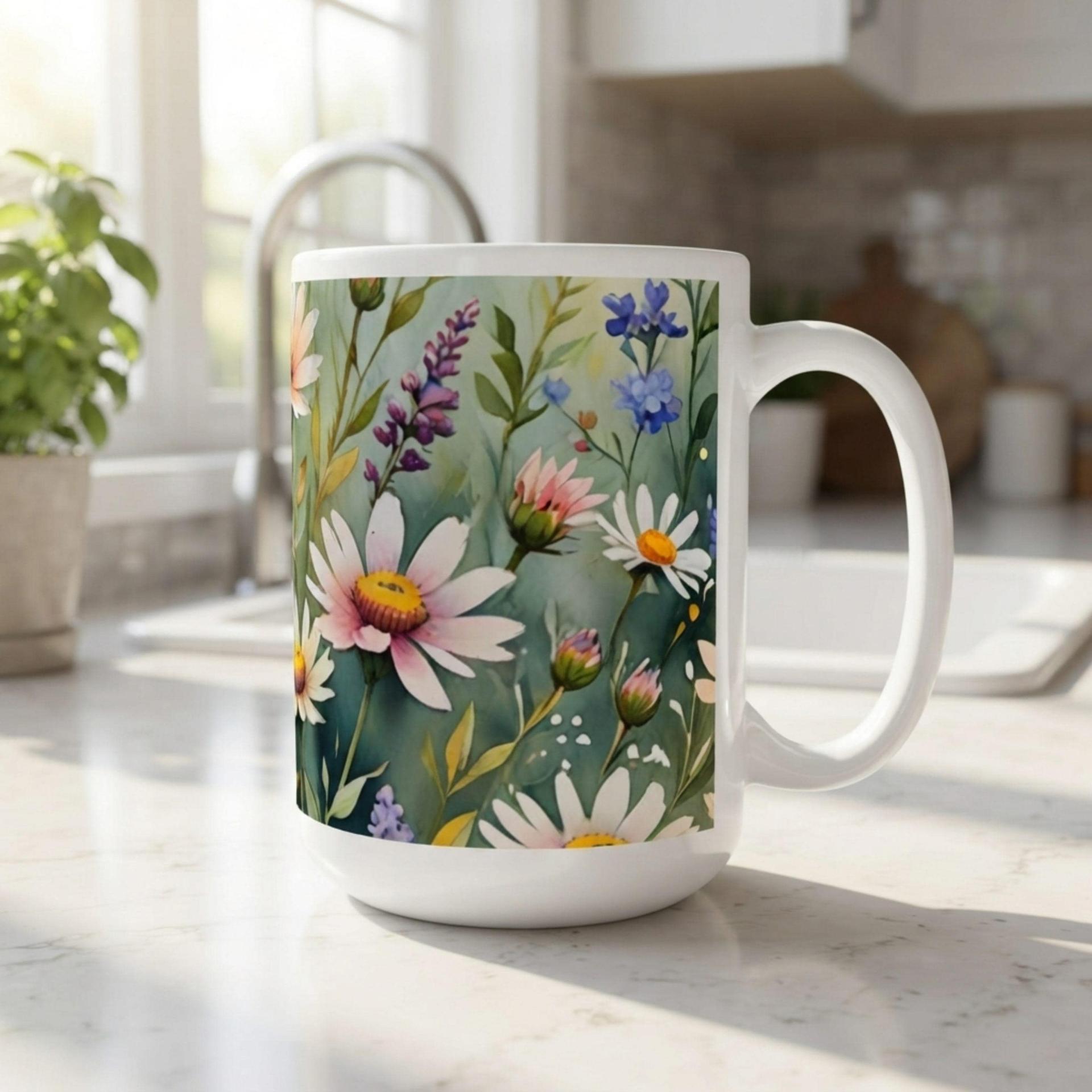 Floral Cups -  Large and Small Ceramic Mugs