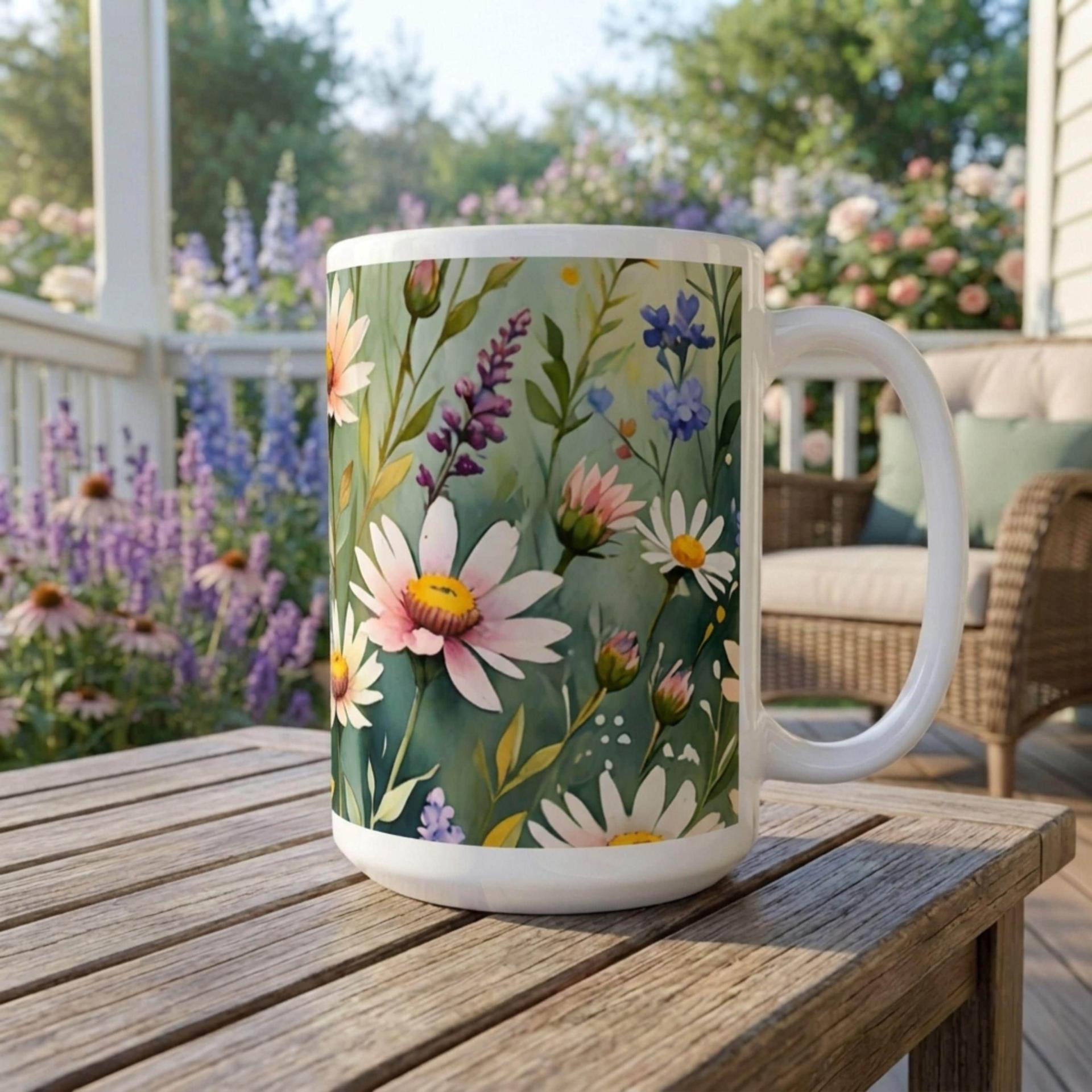 Floral Cups -  Large and Small Ceramic Mugs