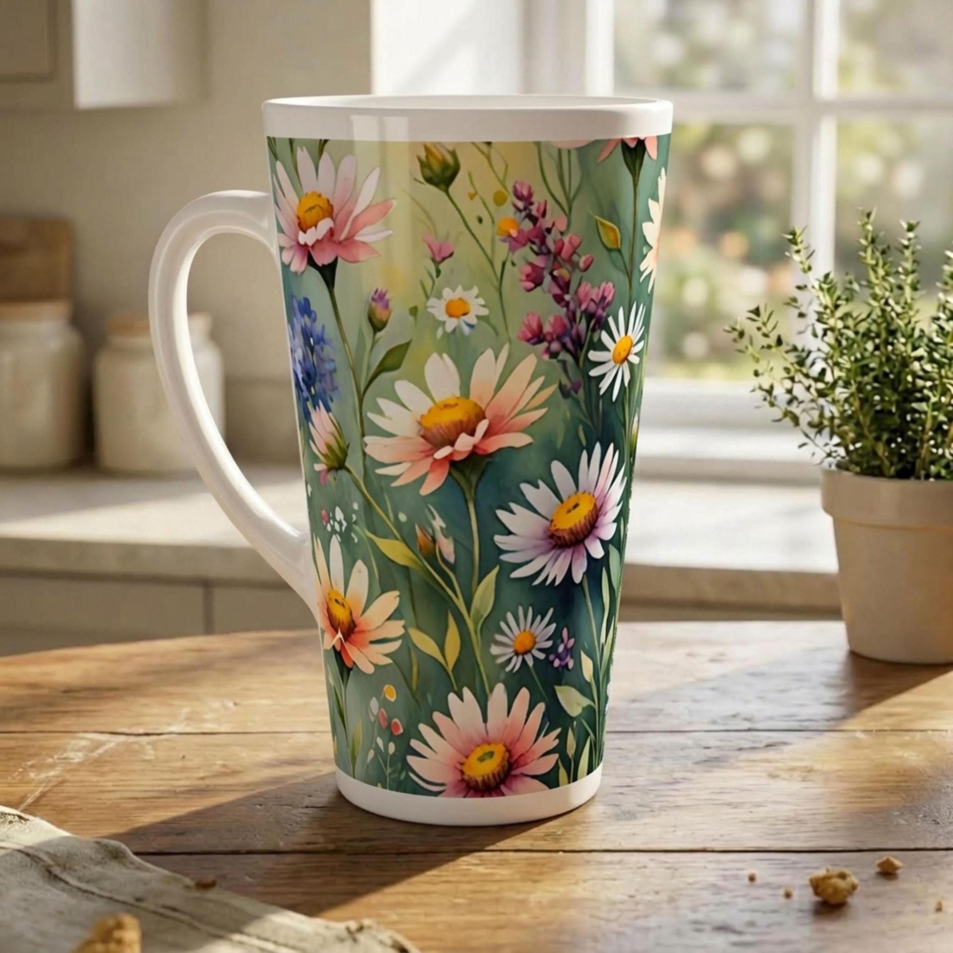 Latte 17oz Ceramic Mug - Coffee or Tea Cup, Extra Tall