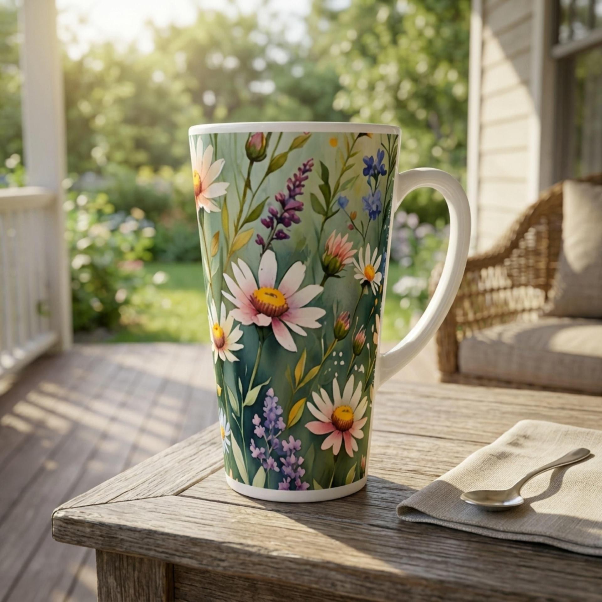 Latte 17oz Ceramic Mug - Coffee or Tea Cup, Extra Tall
