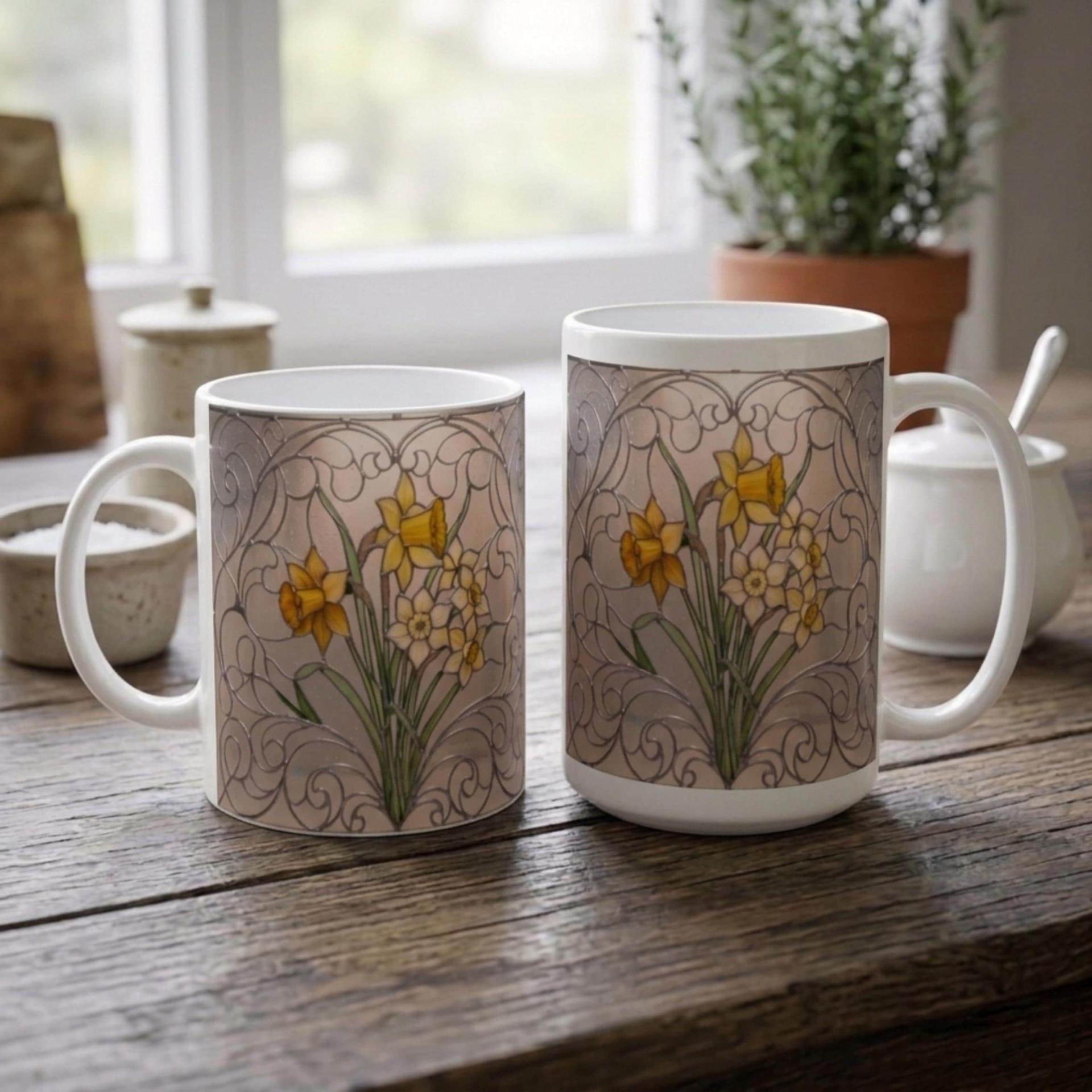 Floral Cups -  Large and Small Ceramic Mugs