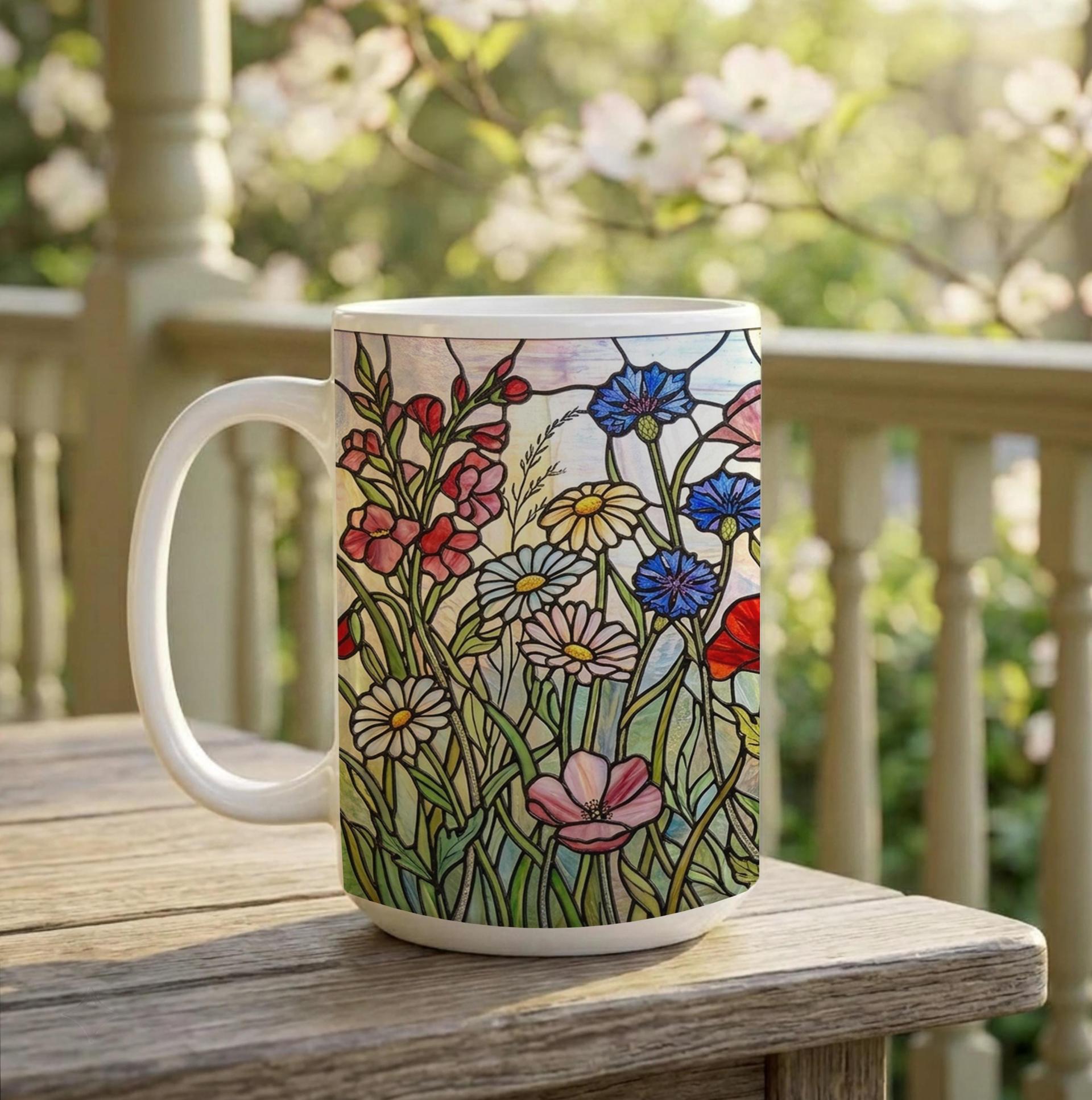 Floral Cups -  Large and Small Ceramic Mugs