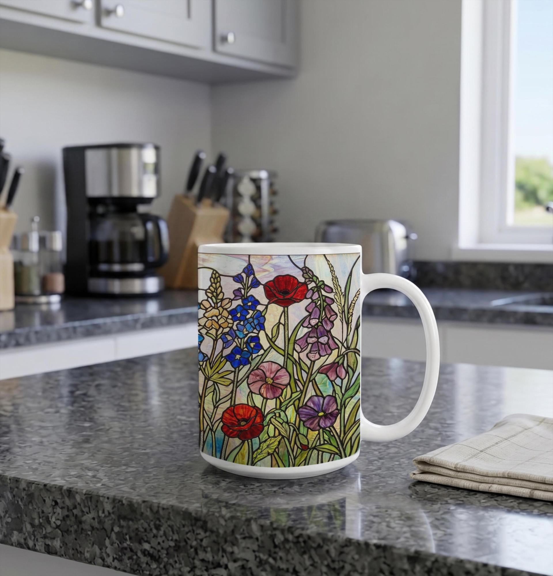 Floral Cups -  Large and Small Ceramic Mugs